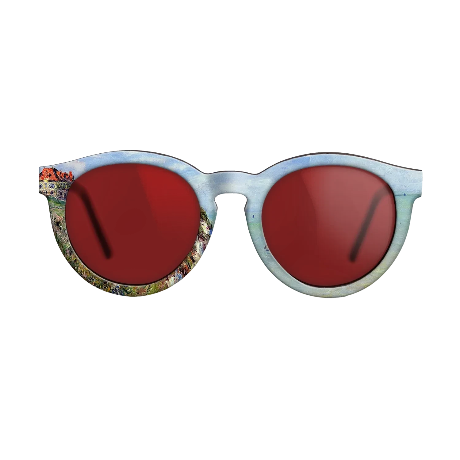 Oil Painting on Straight Grain Walnut: Rococo - Cliff at Dieppe, 1882 - Claude Monet - The Rebel - Round - 1289 - SIRIS wood optic