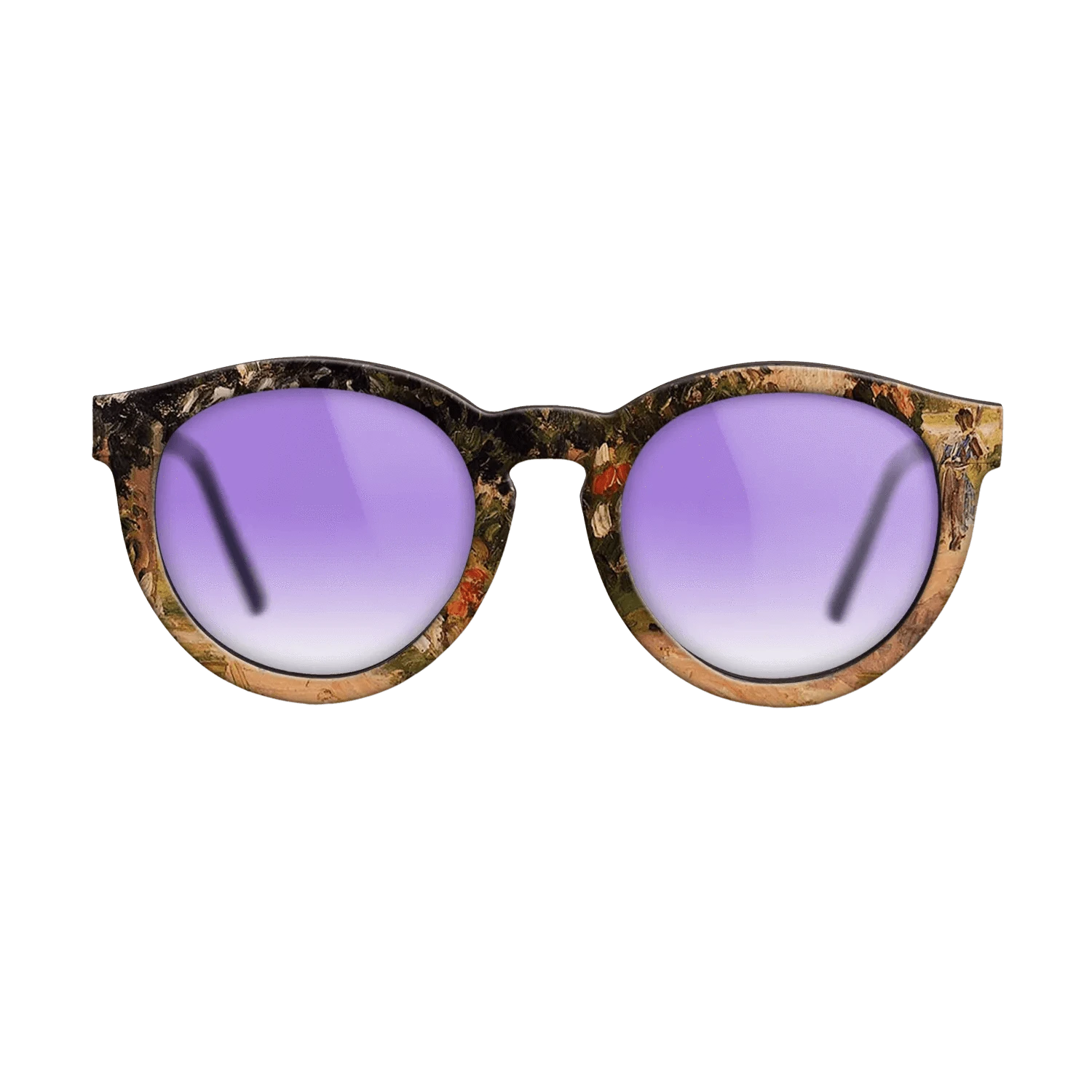 Oil Painting on Straight Grain Walnut: Rococo - Garden at Eragny, 1899 - Camille Pissarro - The Rebel - Round - 1371 - SIRIS wood optic