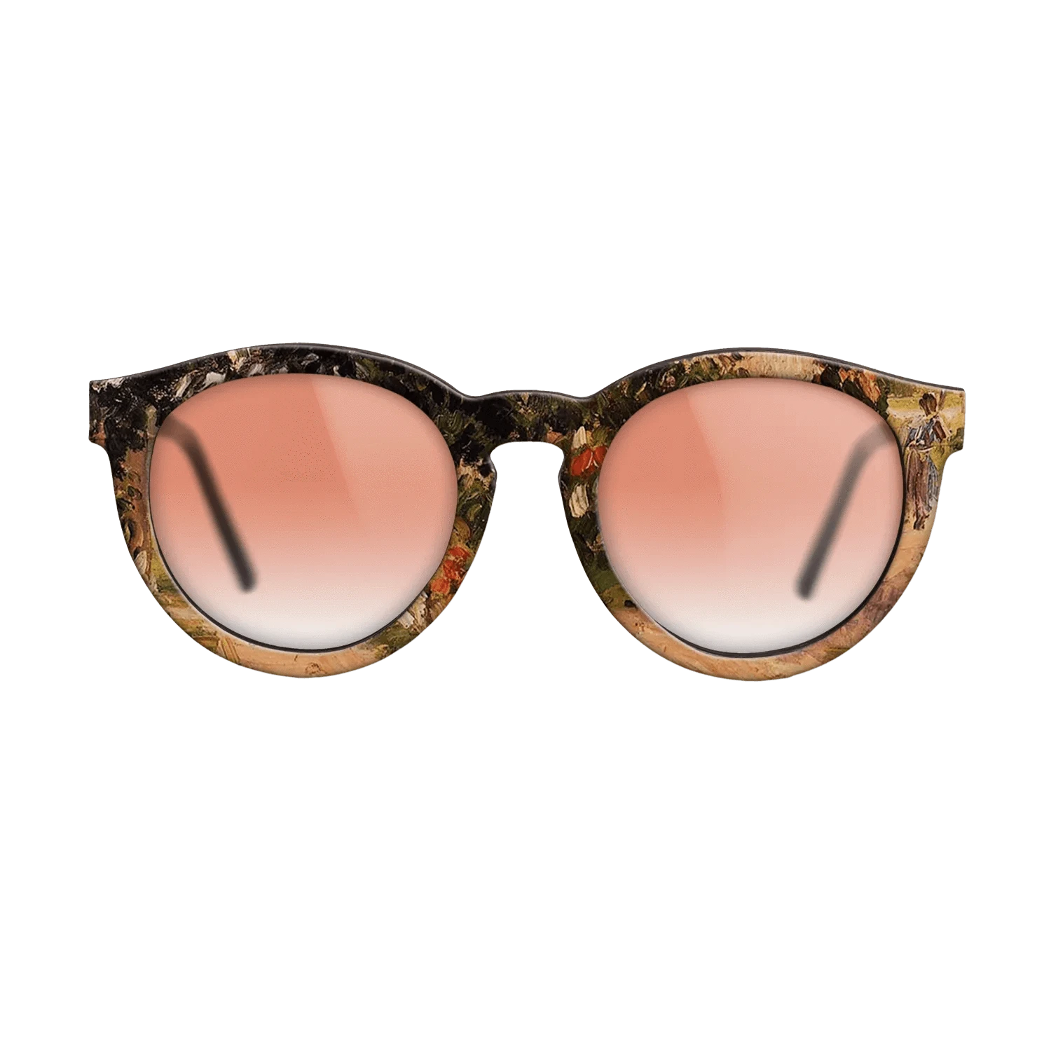 Oil Painting on Straight Grain Walnut: Rococo - Garden at Eragny, 1899 - Camille Pissarro - The Rebel - Round - 1371 - SIRIS wood optic