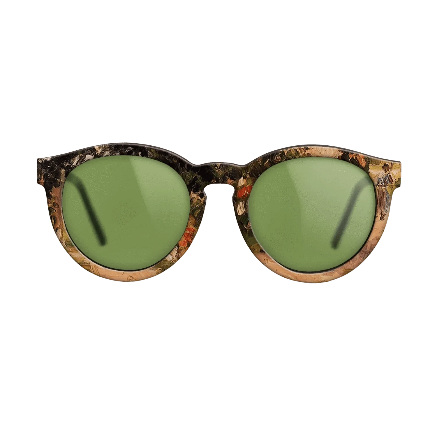 Oil Painting on Straight Grain Walnut: Rococo - Garden at Eragny, 1899 - Camille Pissarro - The Rebel - Round - 1371 - SIRIS wood optic