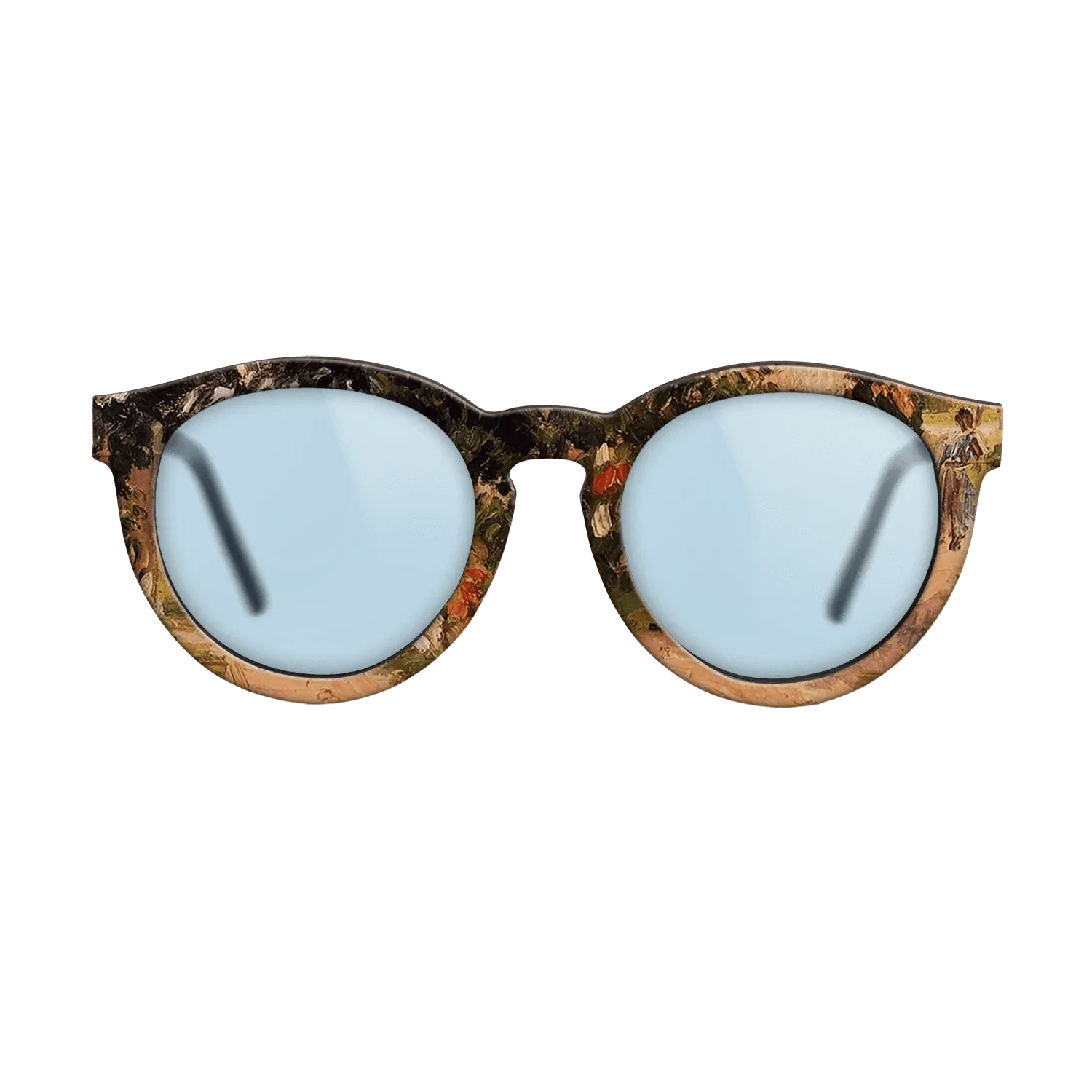 Oil Painting on Straight Grain Walnut: Rococo - Garden at Eragny, 1899 - Camille Pissarro - The Rebel - Round - 1371 - SIRIS wood optic