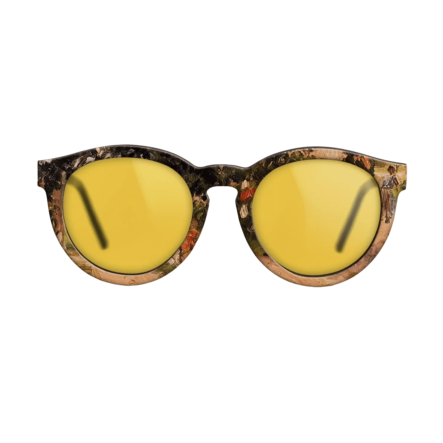 Oil Painting on Straight Grain Walnut: Rococo - Garden at Eragny, 1899 - Camille Pissarro - The Rebel - Round - 1371 - SIRIS wood optic