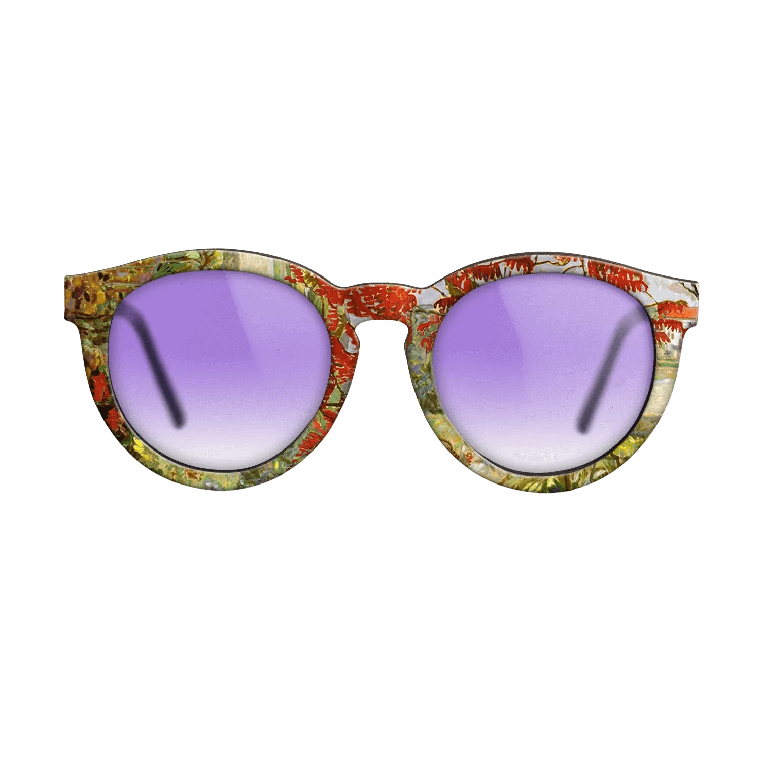 Oil Painting on Straight Grain Walnut: Rococo - Garden with Red Tree, 1909 - Pierre Bonnard - The Rebel - Round - 751 - SIRIS wood optic