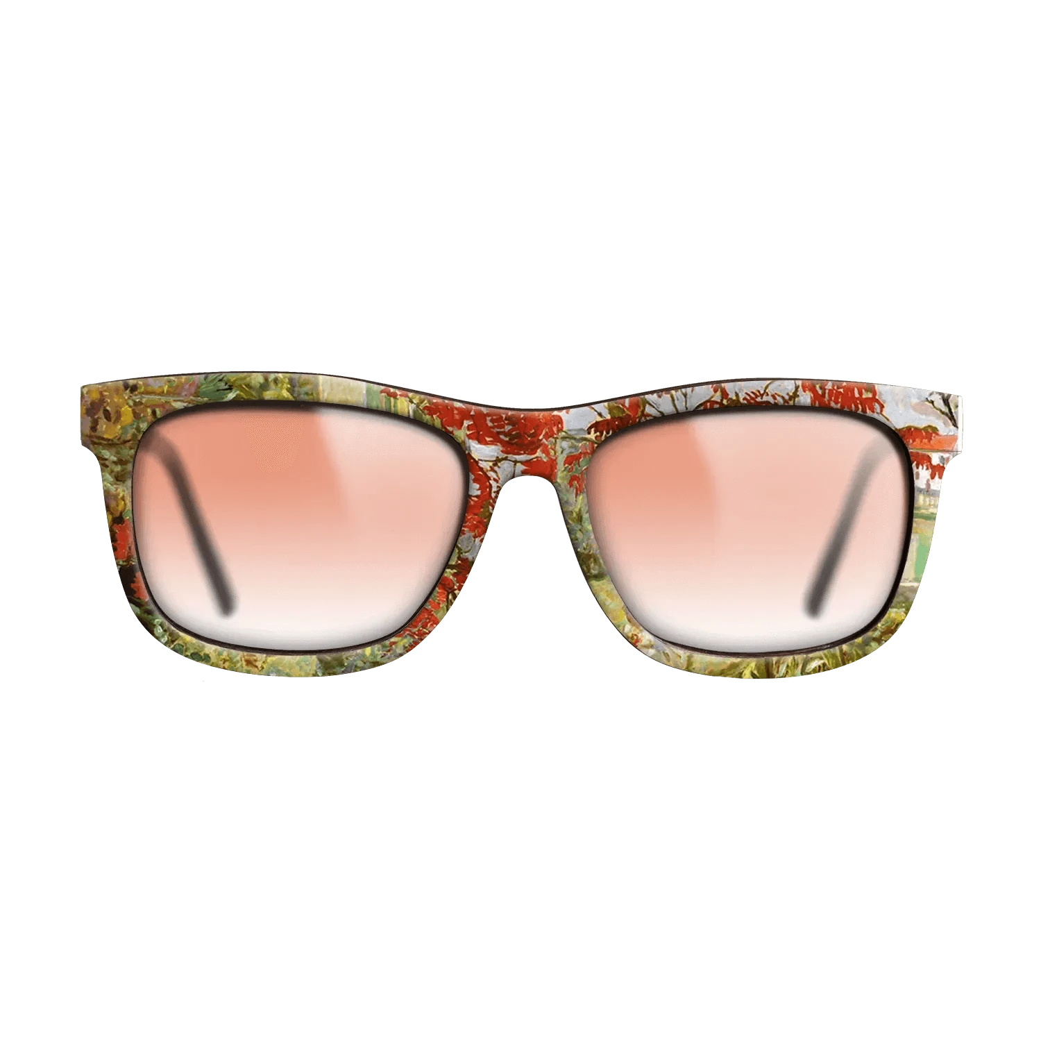 Oil Painting on Straight Grain Walnut: Rococo - Garden with Red Tree, 1909 - Pierre Bonnard - The Hero - Square - 751 - SIRIS wood optic