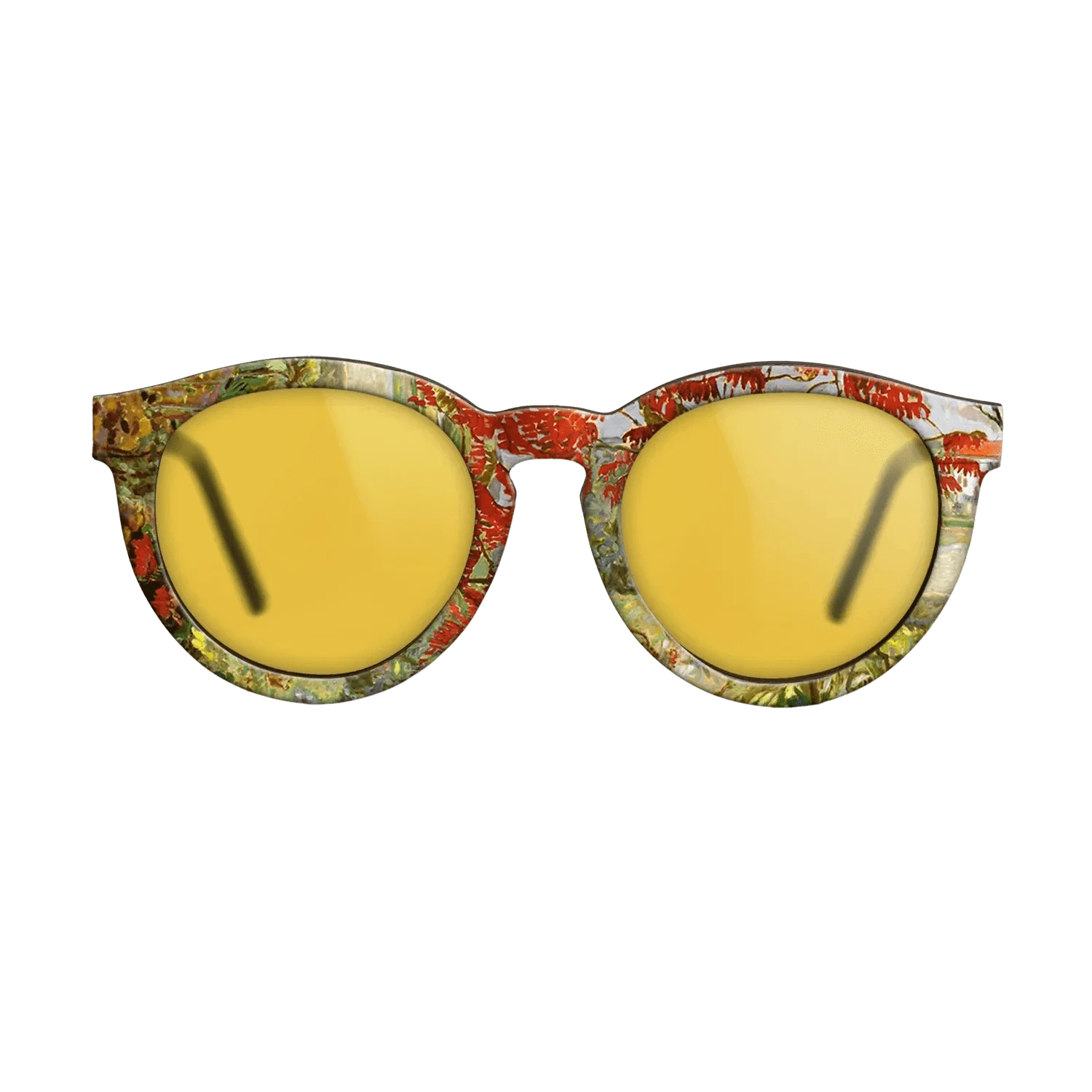 Oil Painting on Straight Grain Walnut: Rococo - Garden with Red Tree, 1909 - Pierre Bonnard - The Rebel - Round - 751 - SIRIS wood optic