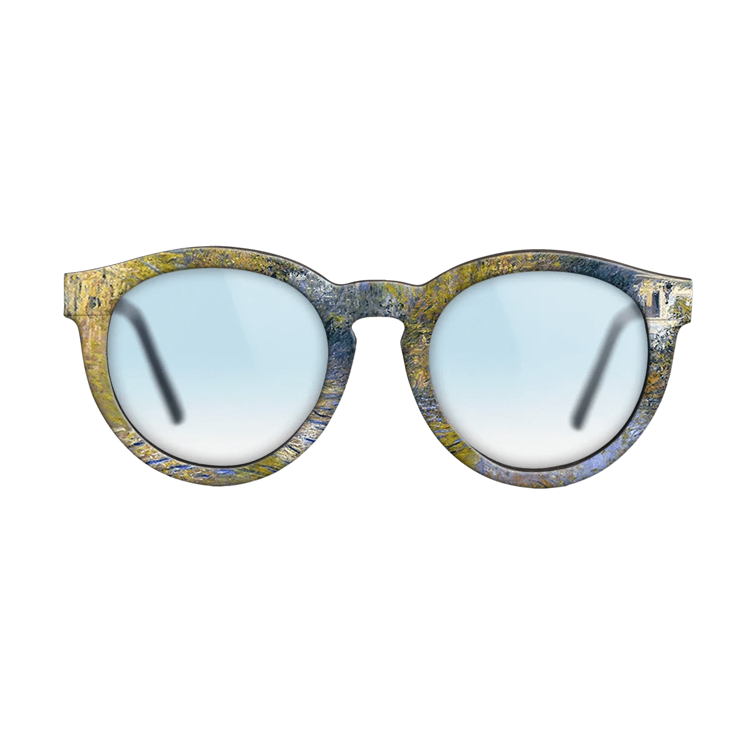 Oil Painting on Straight Grain Walnut: Rococo - Geese in the creek, 1874 - Claude Monet - The Rebel - Round - 1945 - SIRIS wood optic