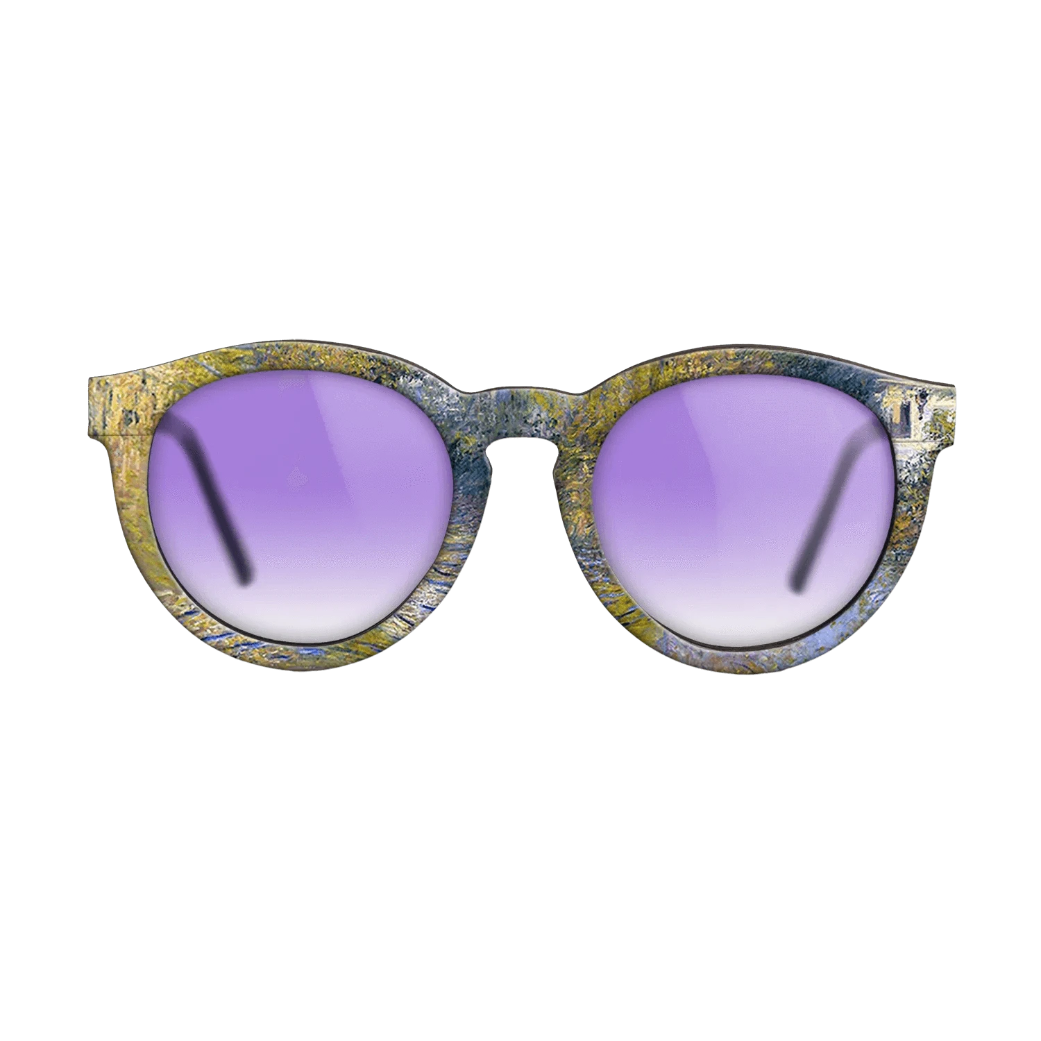 Oil Painting on Straight Grain Walnut: Rococo - Geese in the creek, 1874 - Claude Monet - The Rebel - Round - 1945 - SIRIS wood optic