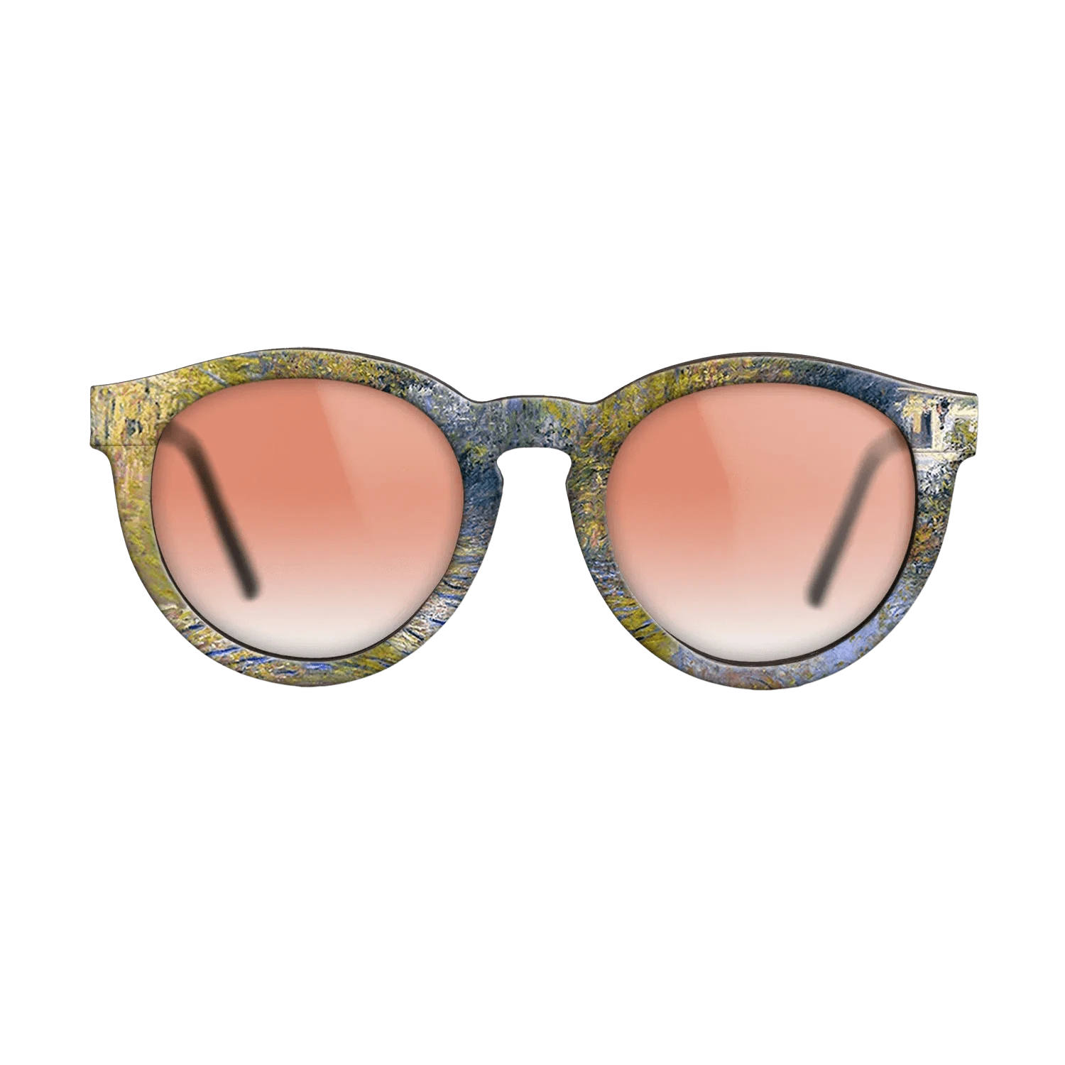 Oil Painting on Straight Grain Walnut: Rococo - Geese in the creek, 1874 - Claude Monet - The Rebel - Round - 1945 - SIRIS wood optic