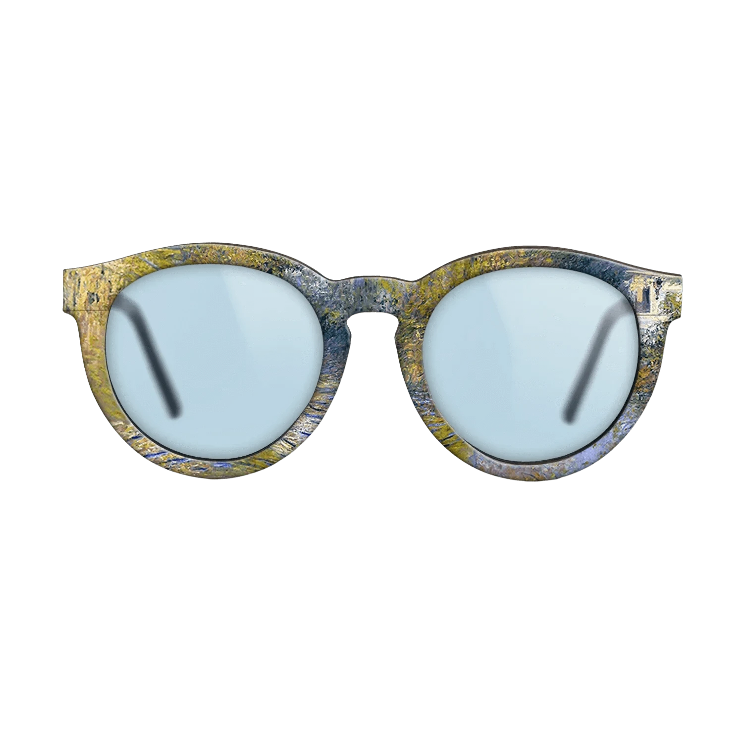 Oil Painting on Straight Grain Walnut: Rococo - Geese in the creek, 1874 - Claude Monet - The Rebel - Round - 1945 - SIRIS wood optic