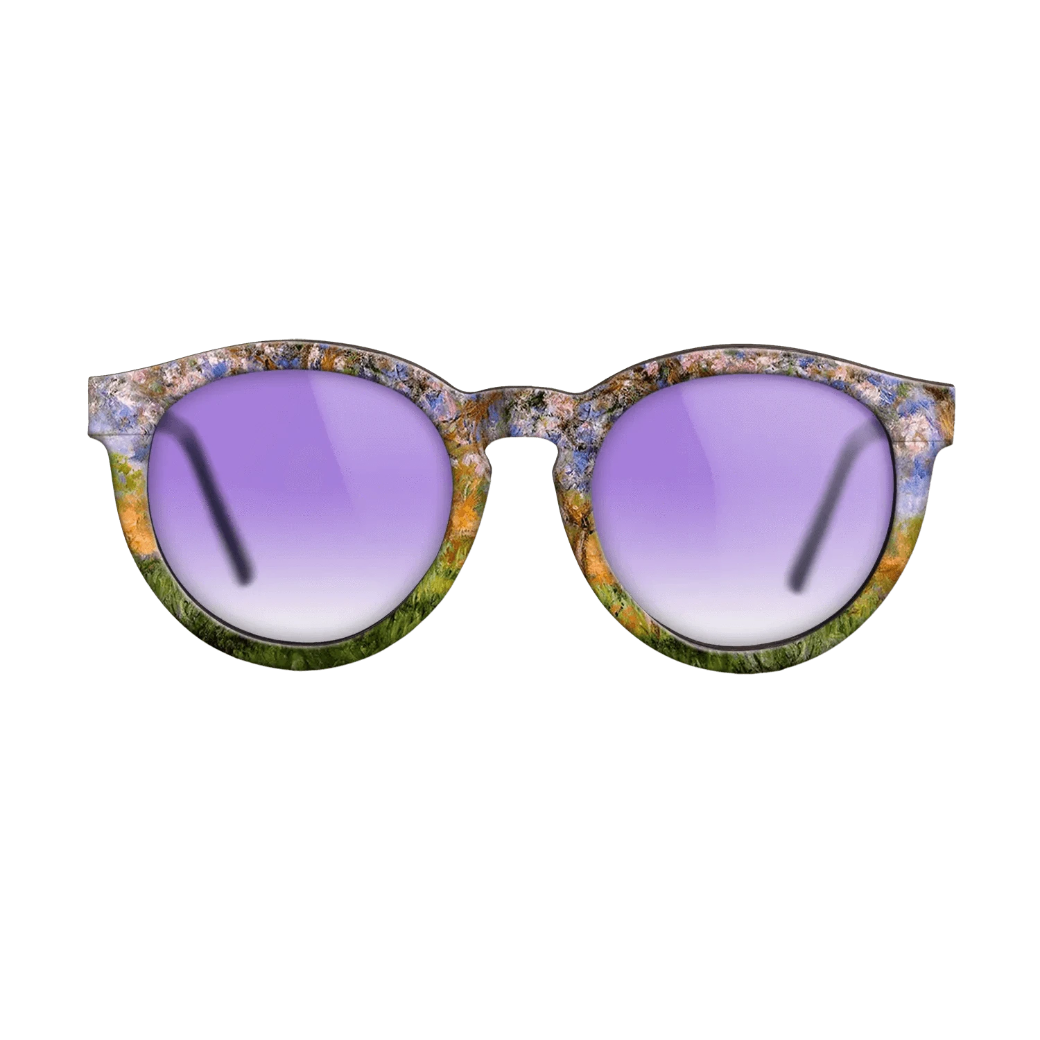 Oil Painting on Straight Grain Walnut: Rococo - Giverny in Springtime, 1899 - 1900 - Claude Monet - The Rebel - Round - 1034 - SIRIS wood optic