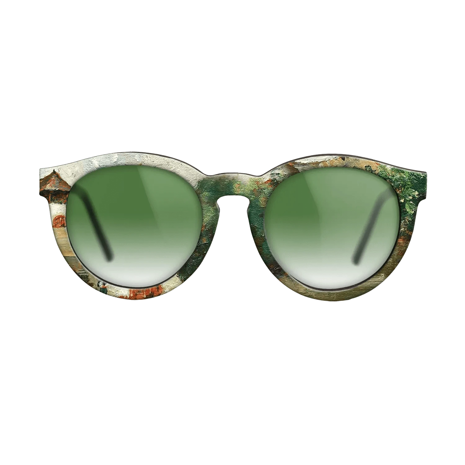 Oil Painting on Straight Grain Walnut: Rococo - House in Oltenia - Stefan Luchian - The Rebel - Round - 760 - SIRIS wood optic