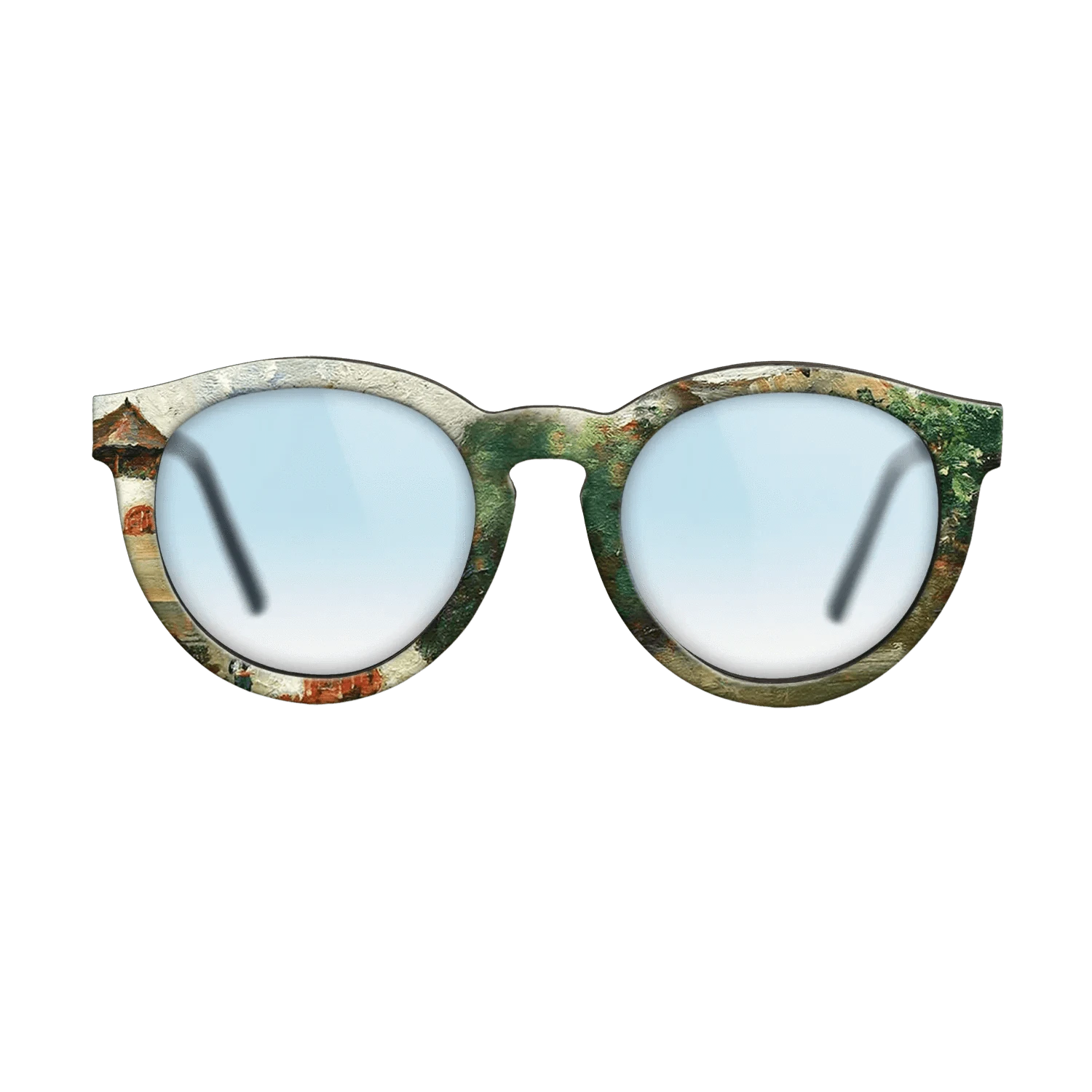 Oil Painting on Straight Grain Walnut: Rococo - House in Oltenia - Stefan Luchian - The Rebel - Round - 760 - SIRIS wood optic