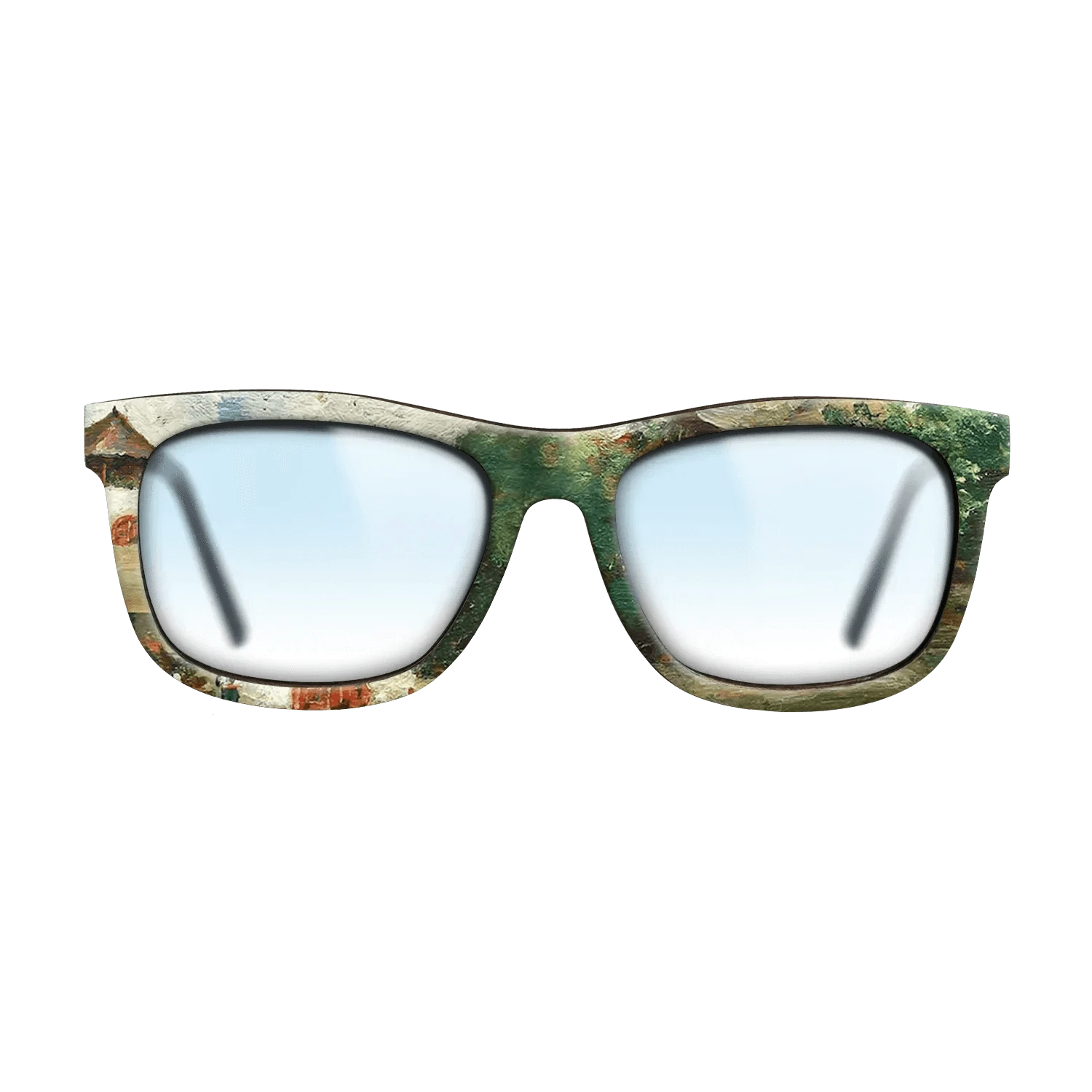 Oil Painting on Straight Grain Walnut: Rococo - House in Oltenia - Stefan Luchian - The Hero - Square - 760 - SIRIS wood optic