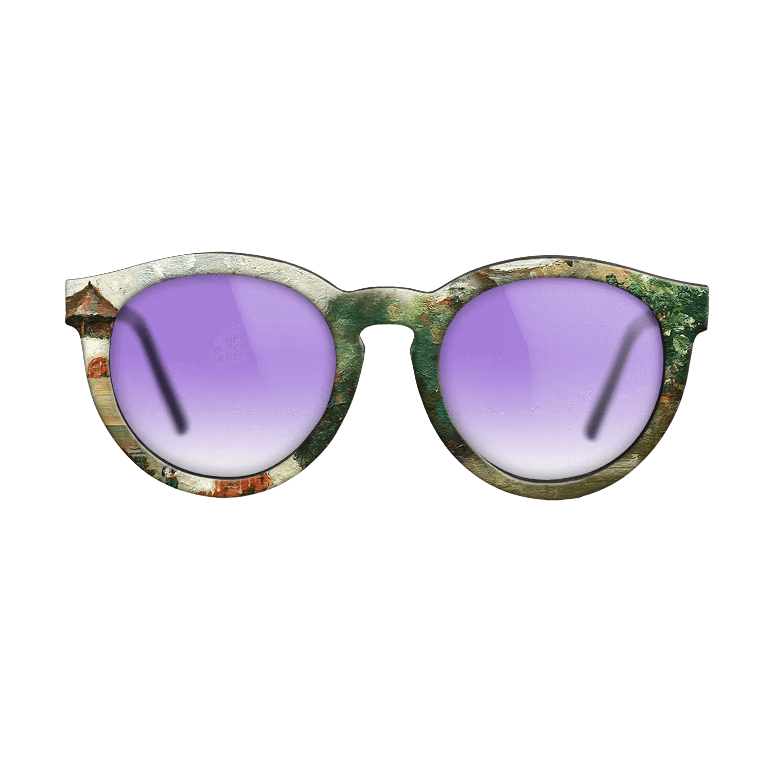 Oil Painting on Straight Grain Walnut: Rococo - House in Oltenia - Stefan Luchian - The Rebel - Round - 760 - SIRIS wood optic