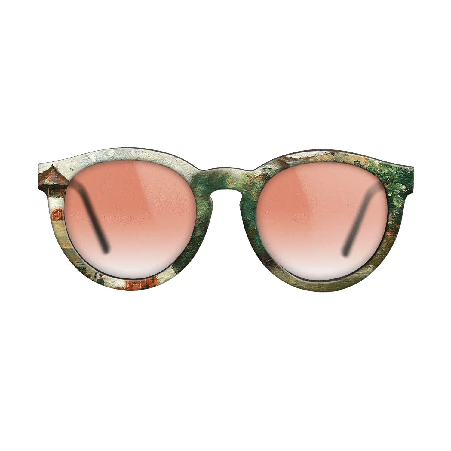 Oil Painting on Straight Grain Walnut: Rococo - House in Oltenia - Stefan Luchian - The Rebel - Round - 760 - SIRIS wood optic