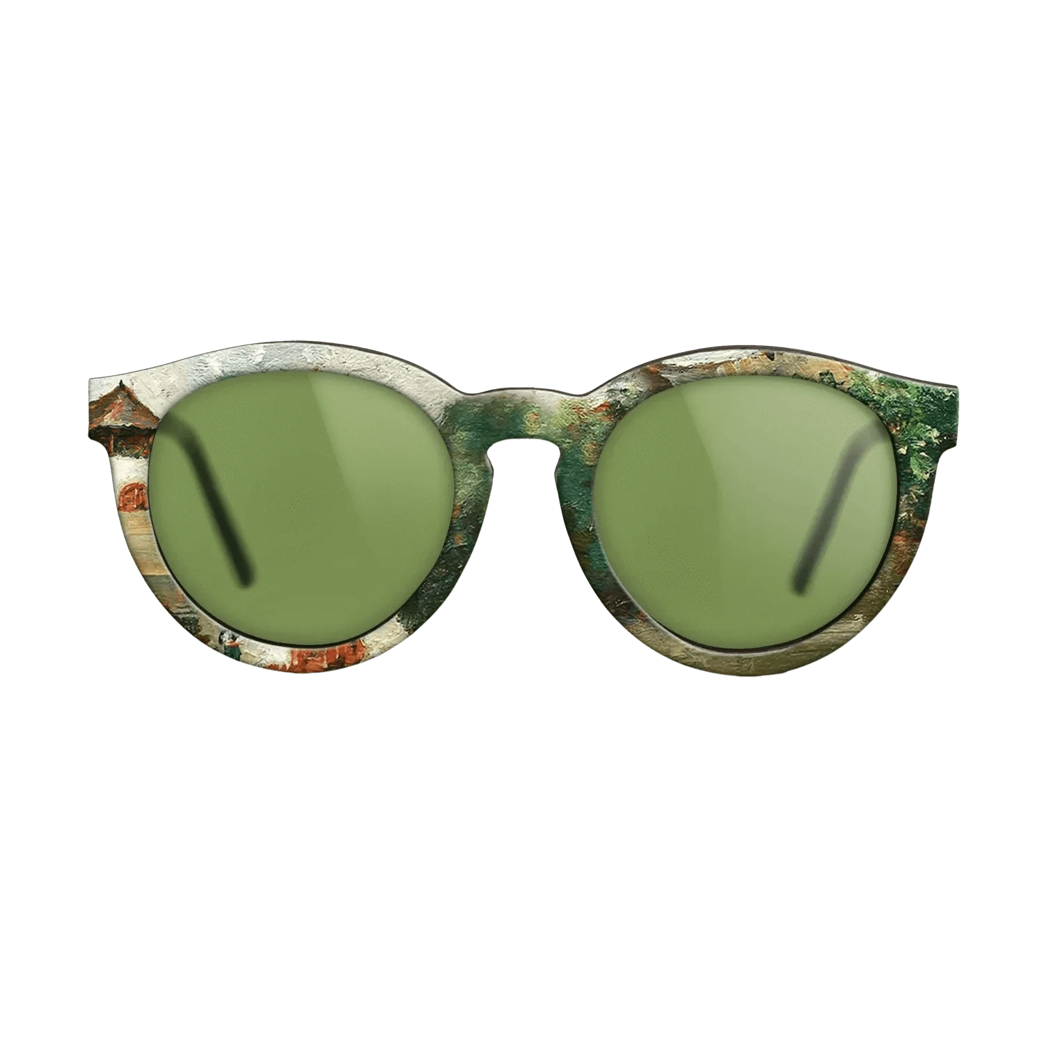 Oil Painting on Straight Grain Walnut: Rococo - House in Oltenia - Stefan Luchian - The Rebel - Round - 760 - SIRIS wood optic