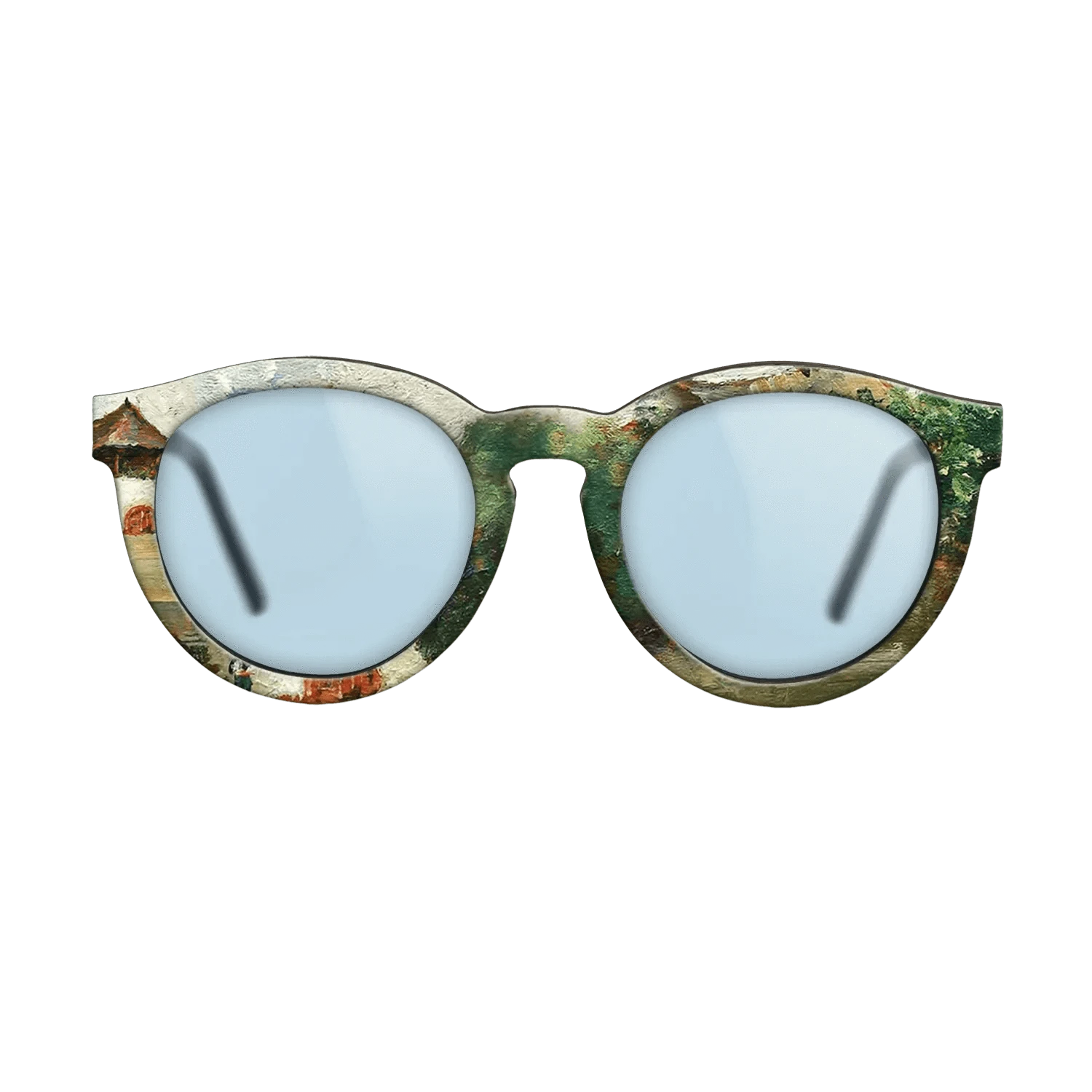 Oil Painting on Straight Grain Walnut: Rococo - House in Oltenia - Stefan Luchian - The Rebel - Round - 760 - SIRIS wood optic