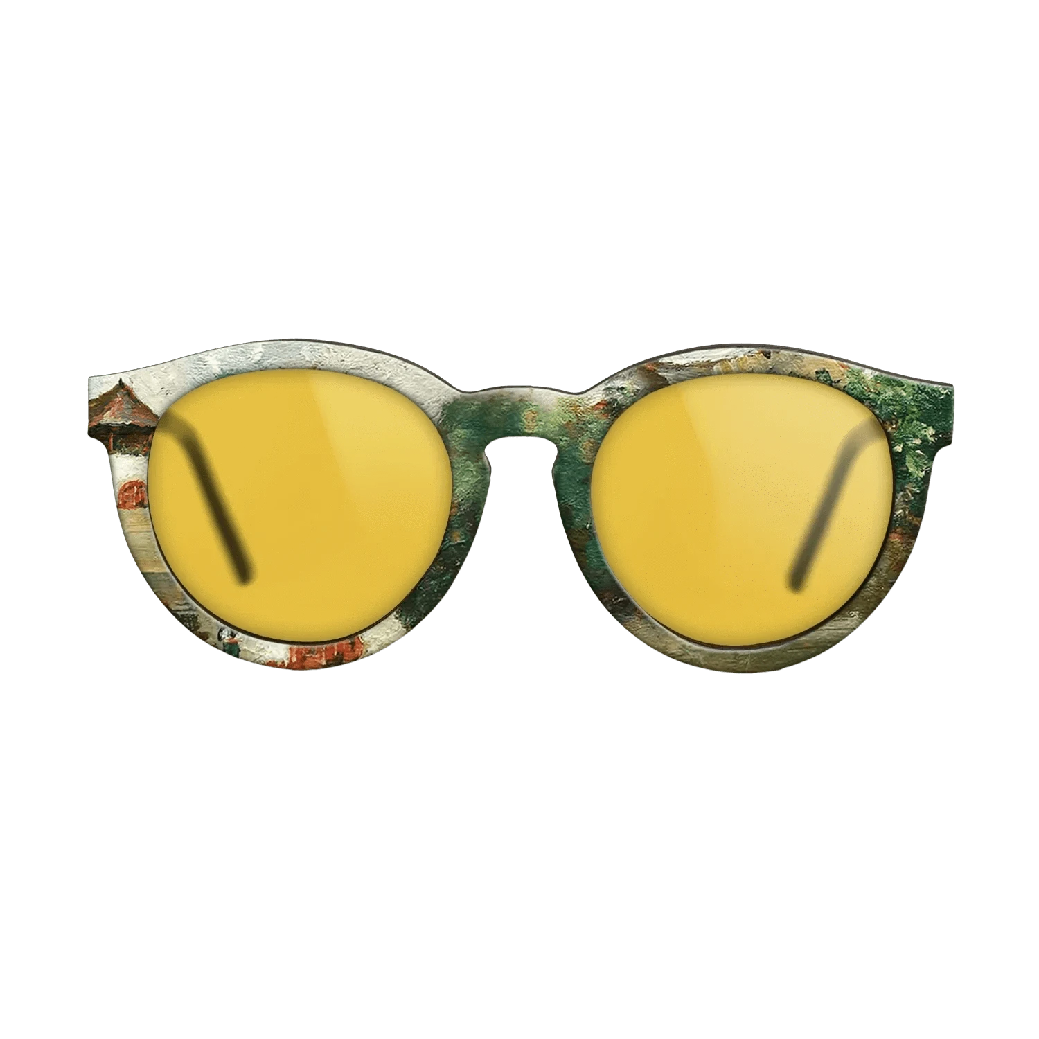 Oil Painting on Straight Grain Walnut: Rococo - House in Oltenia - Stefan Luchian - The Rebel - Round - 760 - SIRIS wood optic