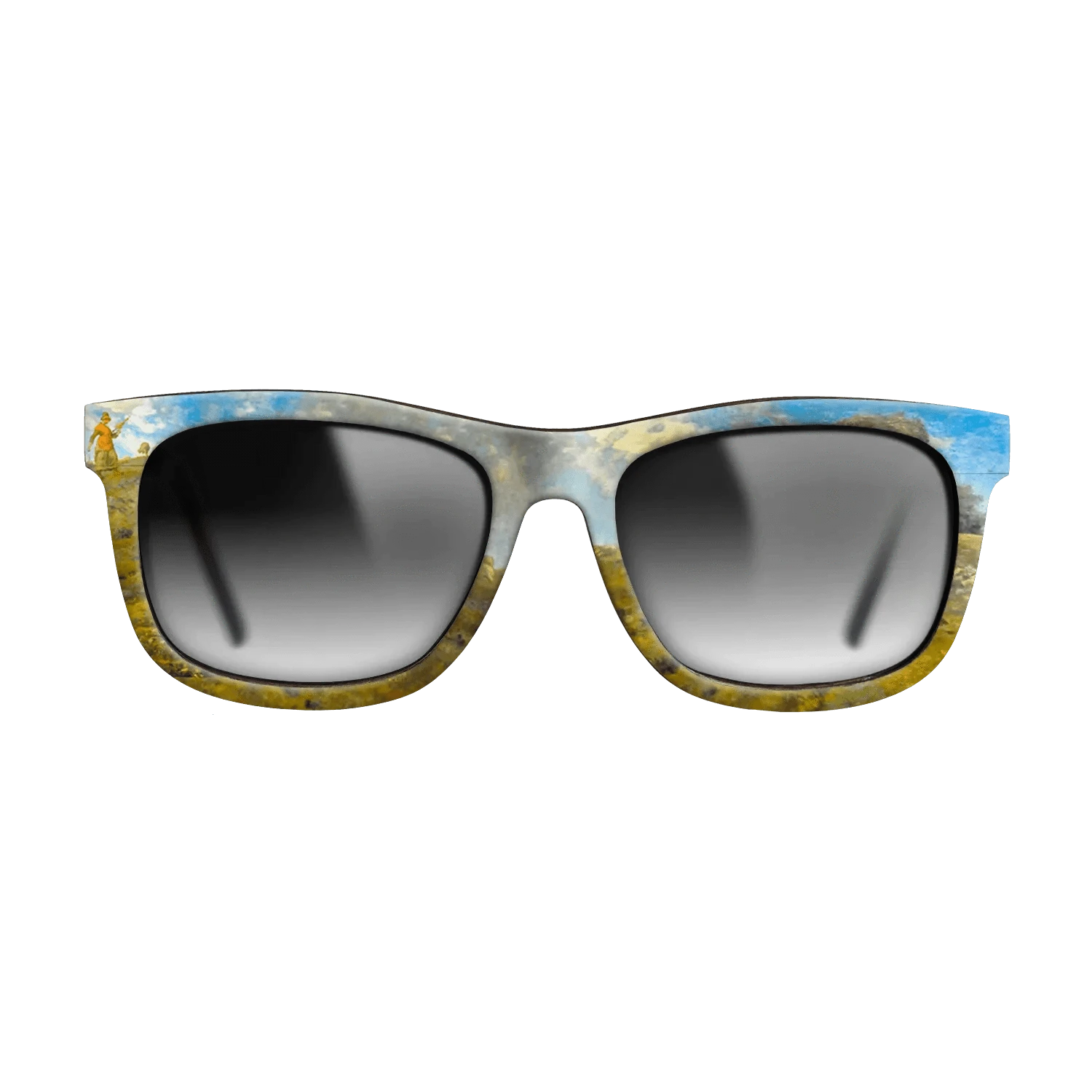 Oil Painting on Straight Grain Walnut: Rococo - In the Auvergne, 1869 - Jean-Francois Millet - The Hero - Square - 1622 - SIRIS wood optic