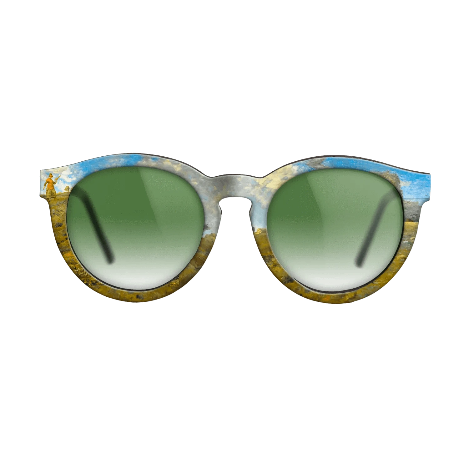 Oil Painting on Straight Grain Walnut: Rococo - In the Auvergne, 1869 - Jean-Francois Millet - The Rebel - Round - 1622 - SIRIS wood optic