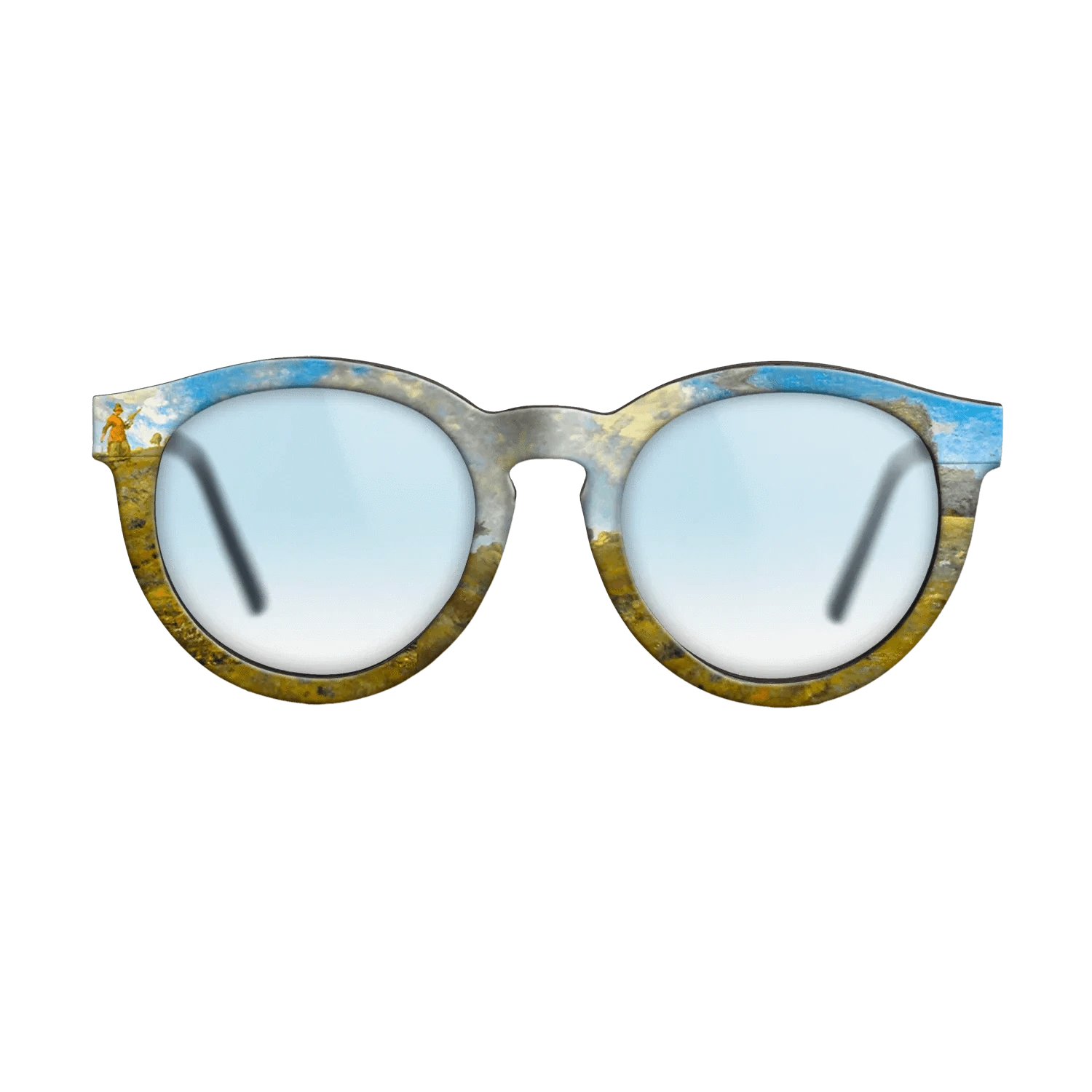 Oil Painting on Straight Grain Walnut: Rococo - In the Auvergne, 1869 - Jean-Francois Millet - The Rebel - Round - 1622 - SIRIS wood optic