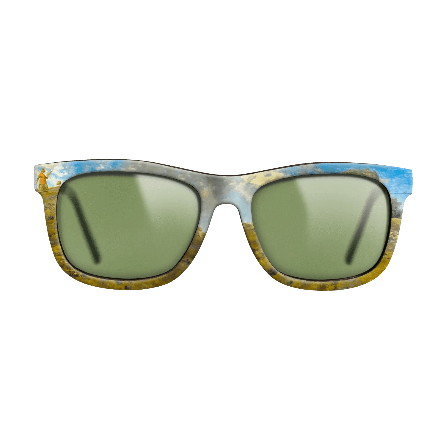 Oil Painting on Straight Grain Walnut: Rococo - In the Auvergne, 1869 - Jean-Francois Millet - The Hero - Square - 1622 - SIRIS wood optic