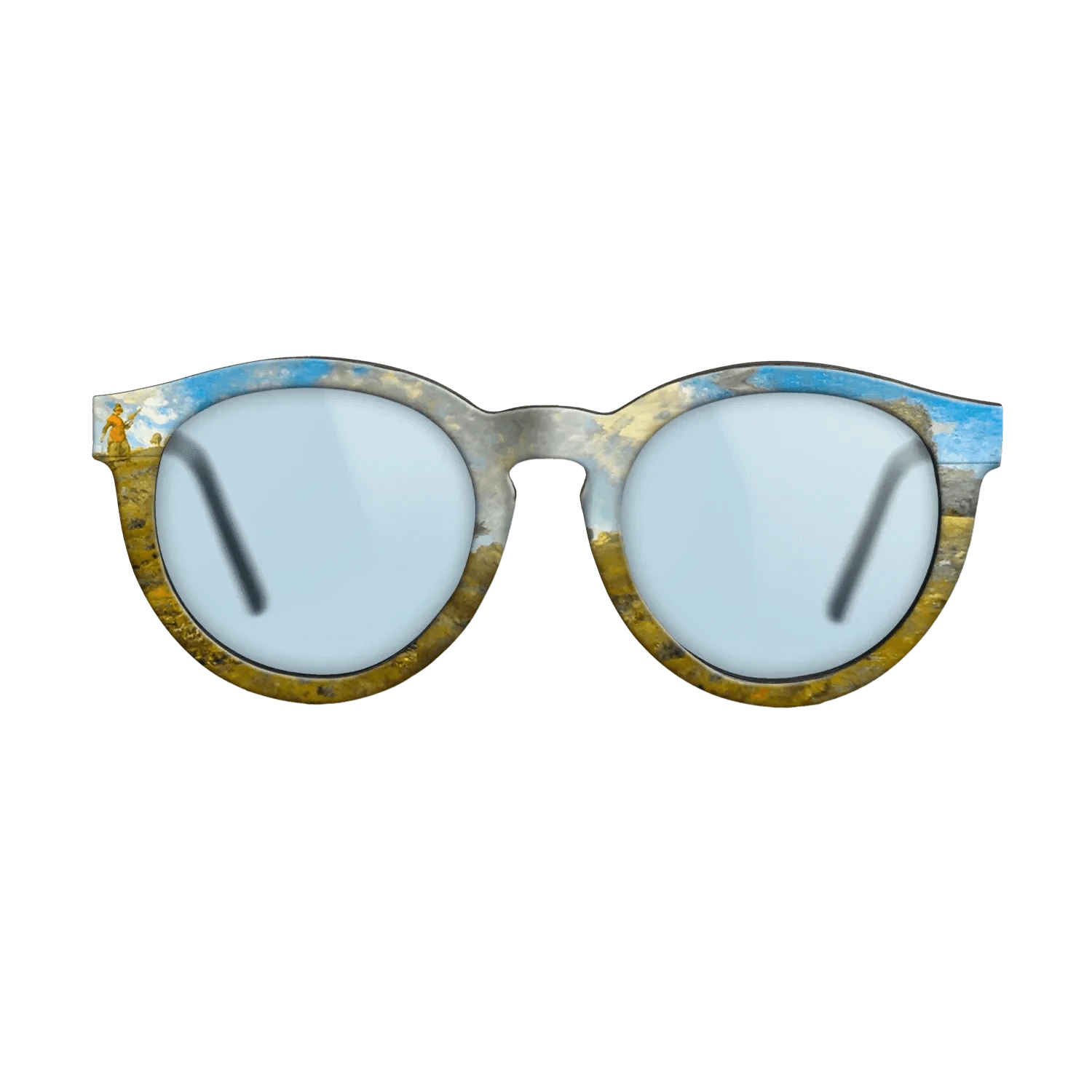 Oil Painting on Straight Grain Walnut: Rococo - In the Auvergne, 1869 - Jean-Francois Millet - The Rebel - Round - 1622 - SIRIS wood optic