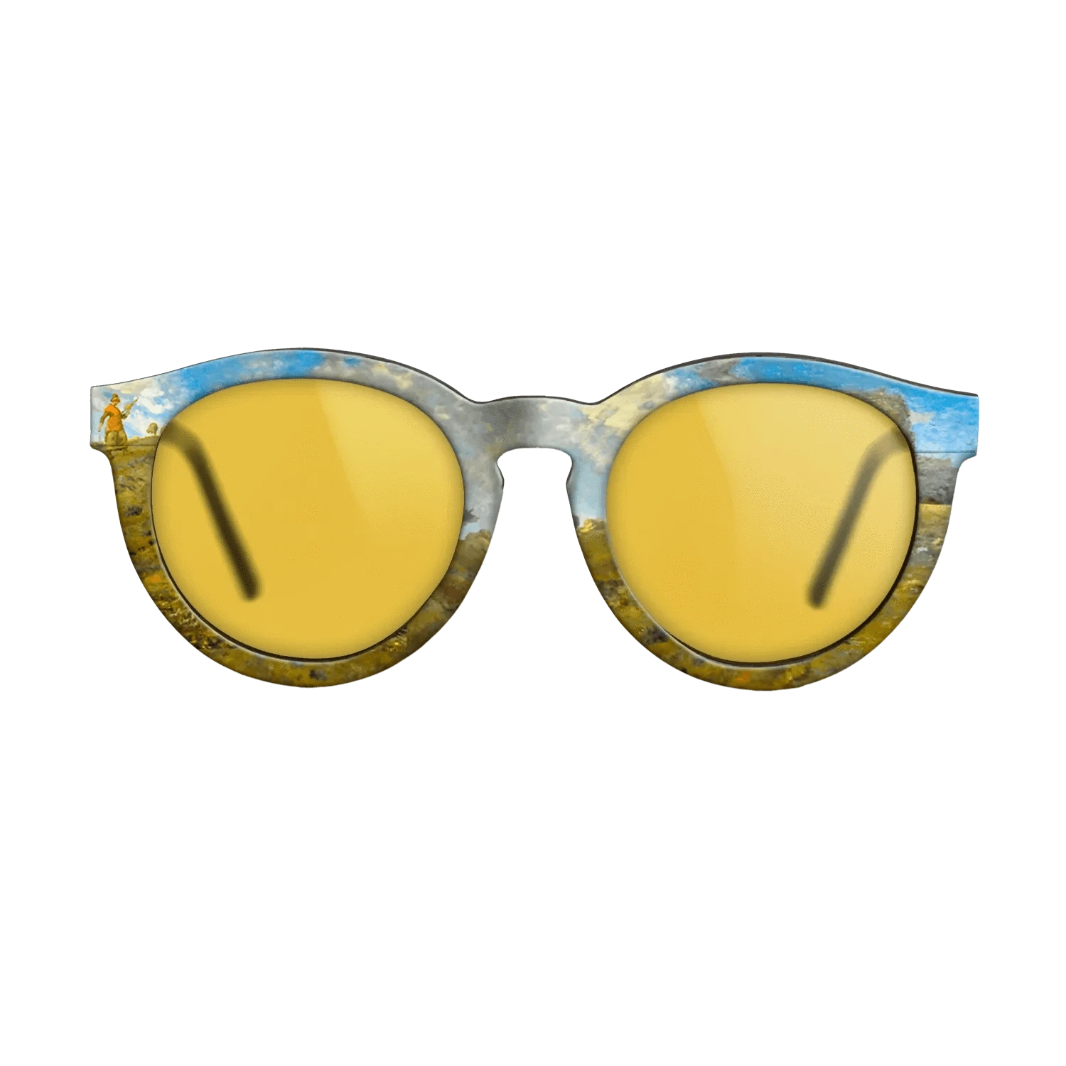 Oil Painting on Straight Grain Walnut: Rococo - In the Auvergne, 1869 - Jean-Francois Millet - The Rebel - Round - 1622 - SIRIS wood optic