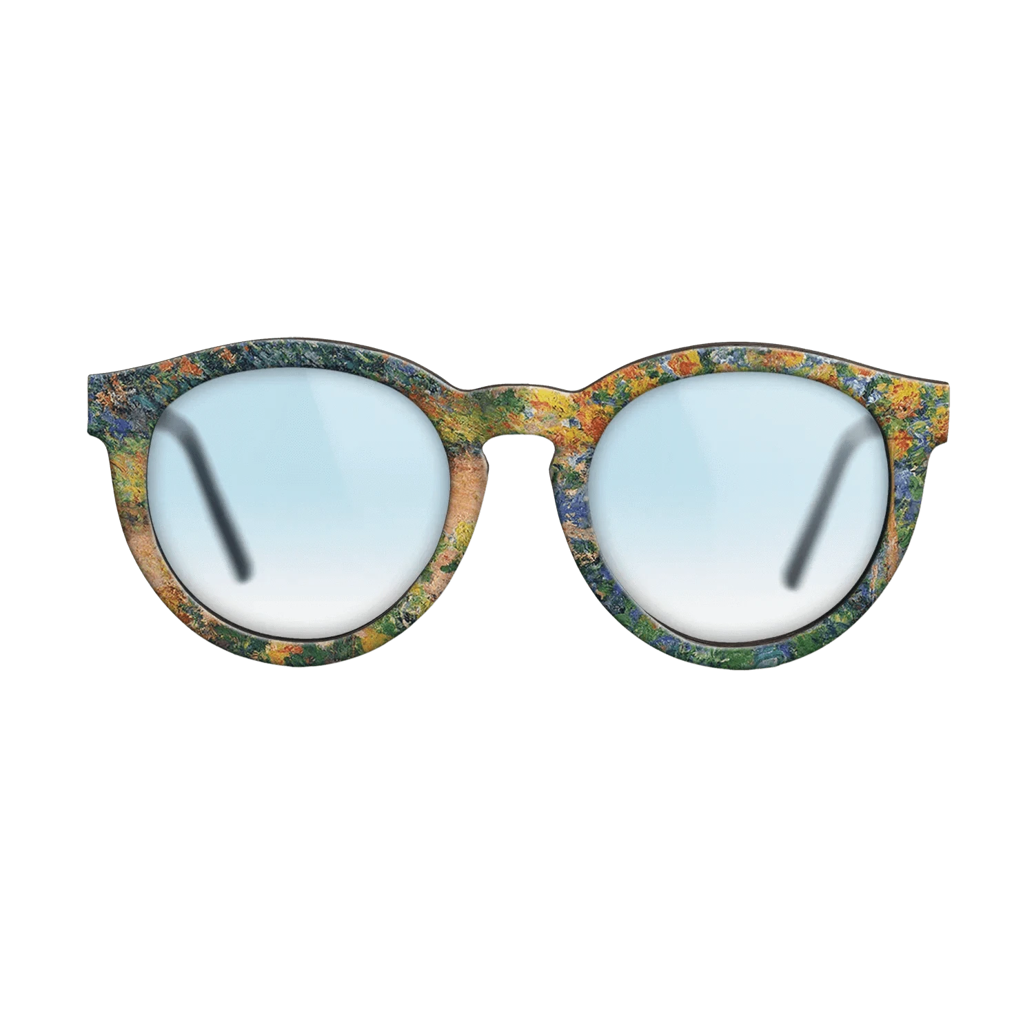 Oil Painting on Straight Grain Walnut: Rococo - In the Garden, 1895 - Claude Monet - The Rebel - Round - 1257 - SIRIS wood optic