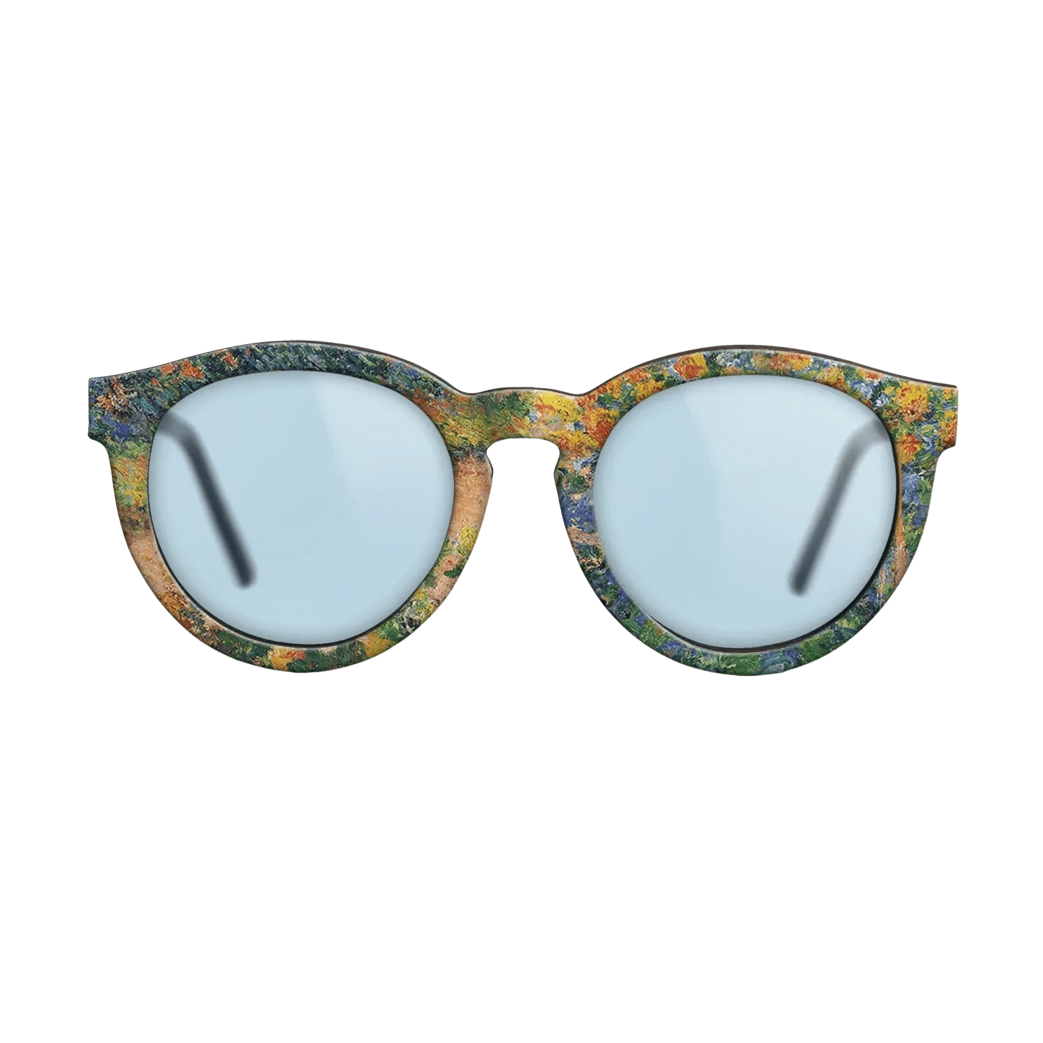 Oil Painting on Straight Grain Walnut: Rococo - In the Garden, 1895 - Claude Monet - The Rebel - Round - 1257 - SIRIS wood optic