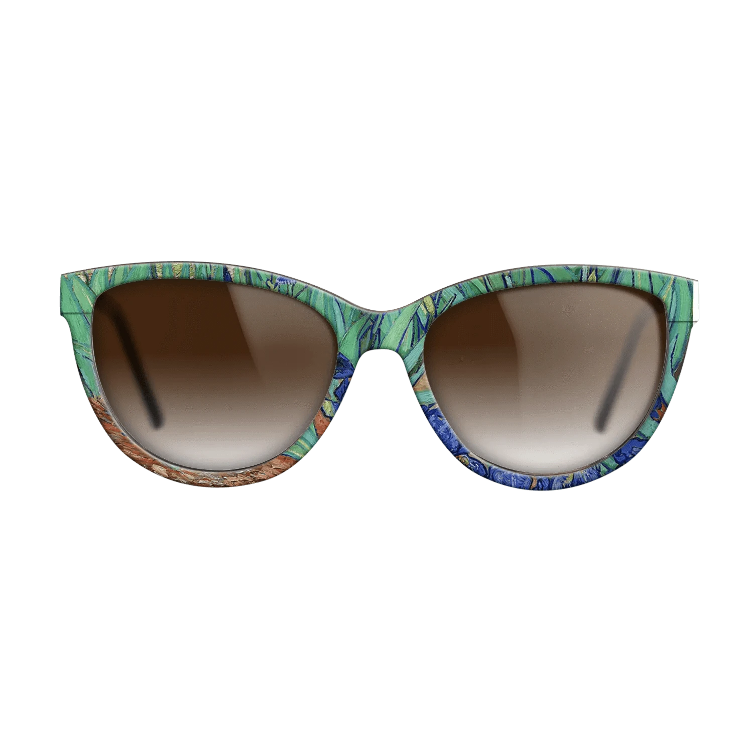 Oil Painting on Straight Grain Walnut: Rococo - Irises, 1889 - Vincent van Gogh - The Maiden - Cat - 1090 - SIRIS wood optic