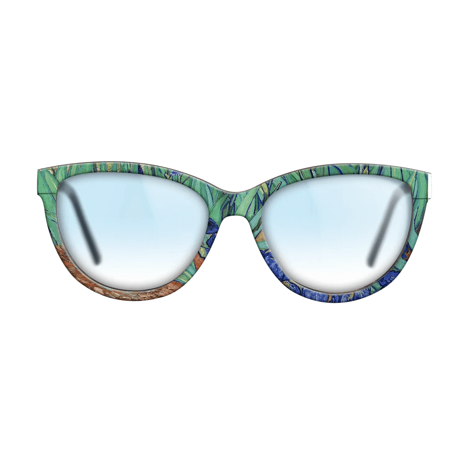 Oil Painting on Straight Grain Walnut: Rococo - Irises, 1889 - Vincent van Gogh - The Maiden - Cat - 1090 - SIRIS wood optic