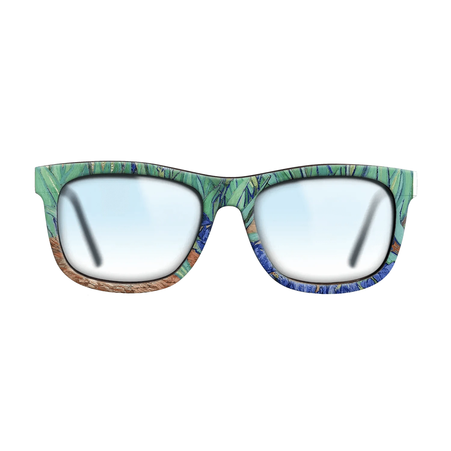 Oil Painting on Straight Grain Walnut: Rococo - Irises, 1889 - Vincent van Gogh - The Hero - Square - 1090 - SIRIS wood optic