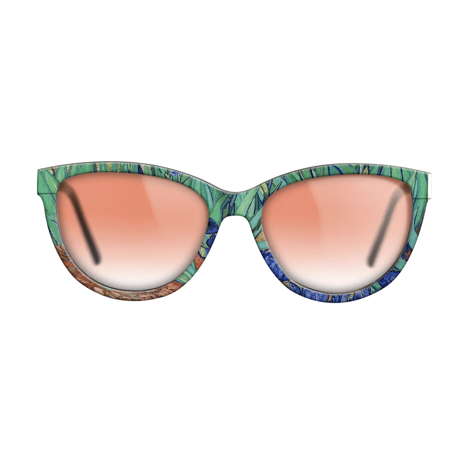 Oil Painting on Straight Grain Walnut: Rococo - Irises, 1889 - Vincent van Gogh - The Maiden - Cat - 1090 - SIRIS wood optic