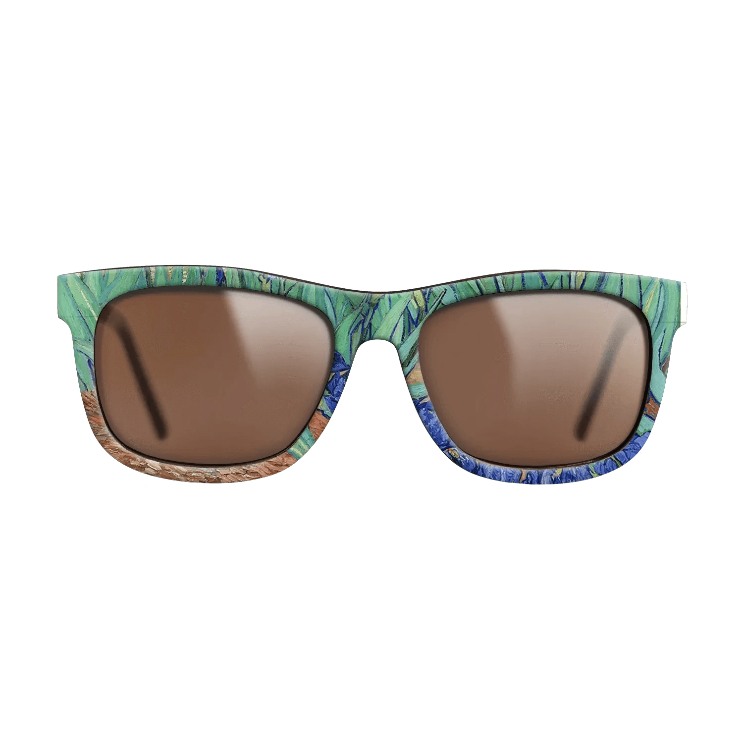 Oil Painting on Straight Grain Walnut: Rococo - Irises, 1889 - Vincent van Gogh - The Hero - Square - 1090 - SIRIS wood optic