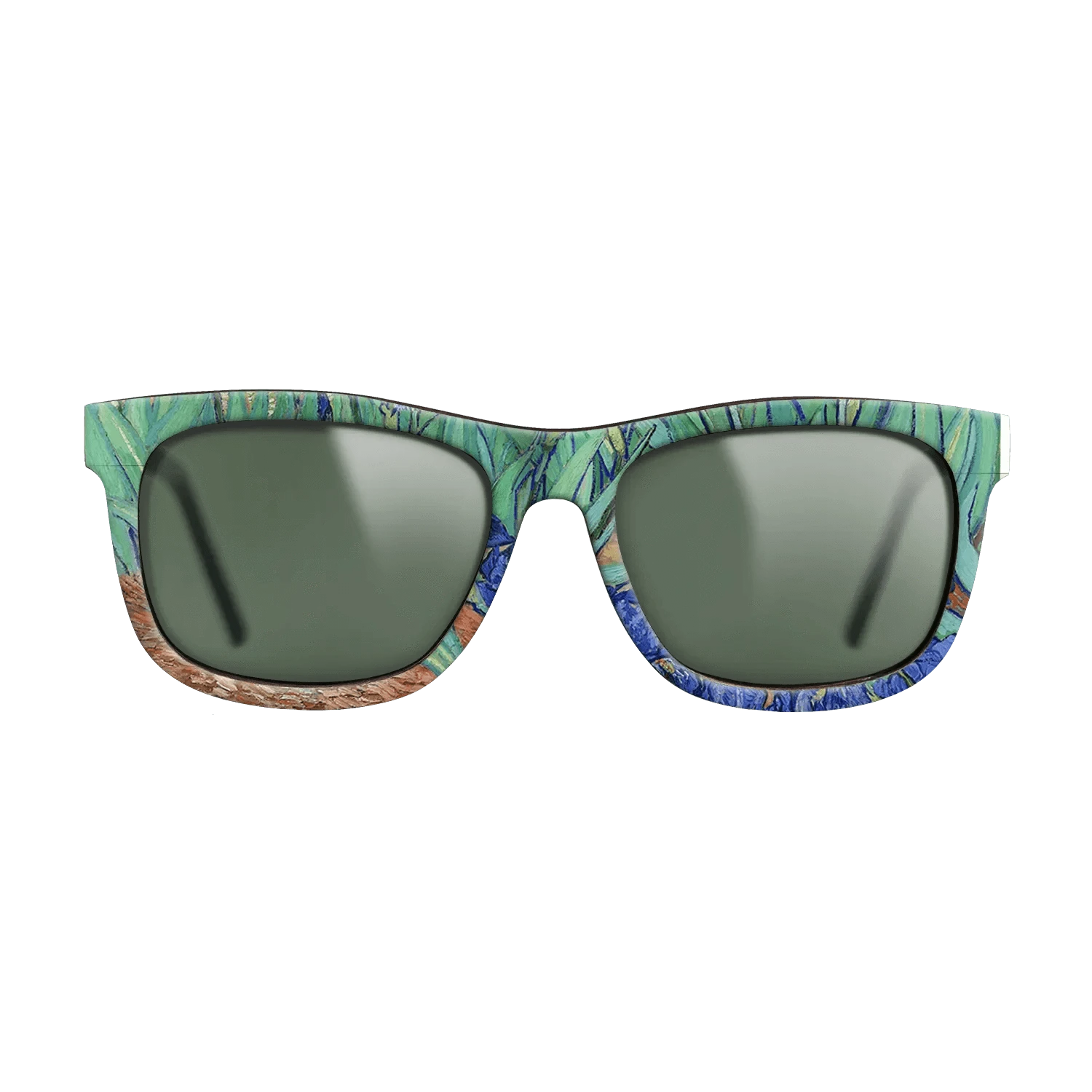 Oil Painting on Straight Grain Walnut: Rococo - Irises, 1889 - Vincent van Gogh - The Hero - Square - 1090 - SIRIS wood optic