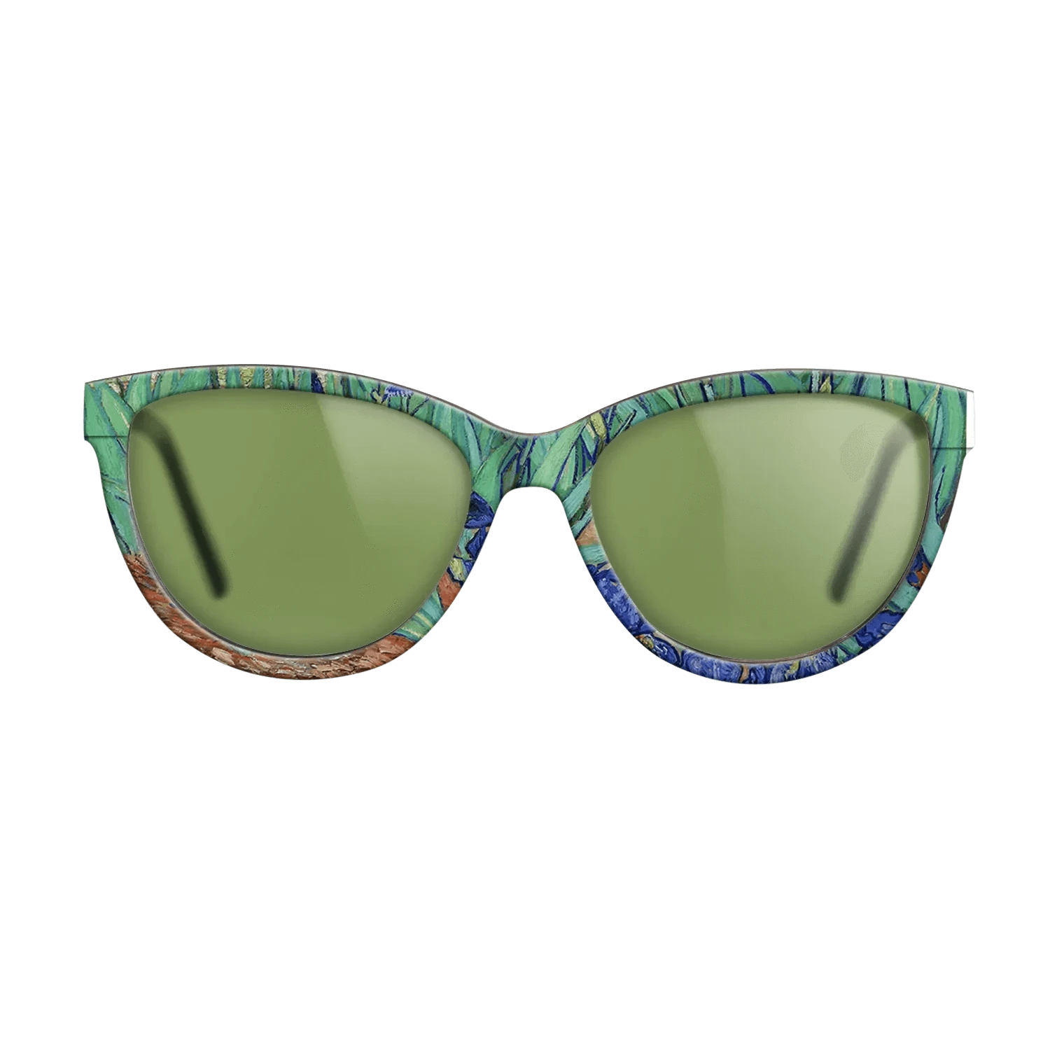 Oil Painting on Straight Grain Walnut: Rococo - Irises, 1889 - Vincent van Gogh - The Maiden - Cat - 1090 - SIRIS wood optic