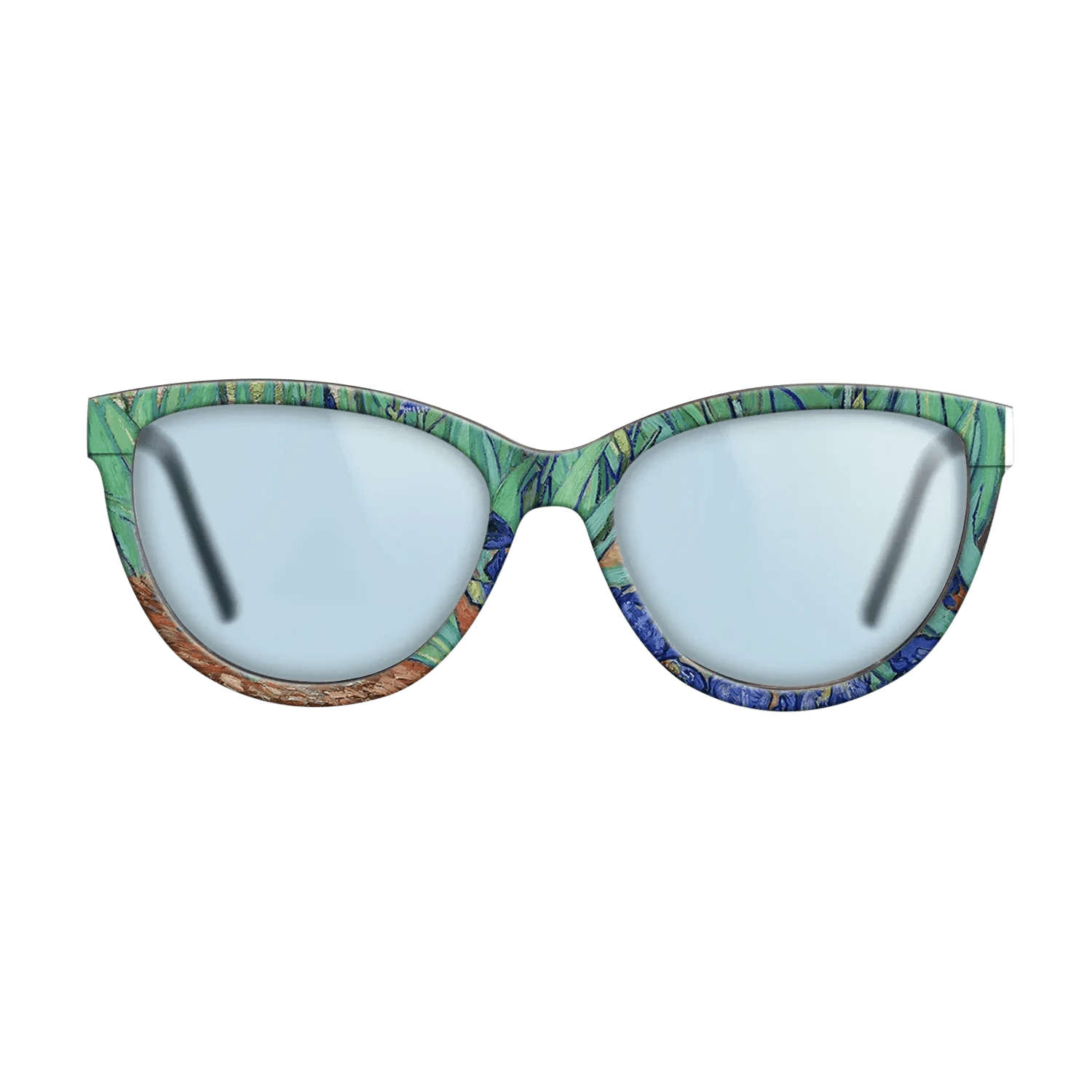 Oil Painting on Straight Grain Walnut: Rococo - Irises, 1889 - Vincent van Gogh - The Maiden - Cat - 1090 - SIRIS wood optic