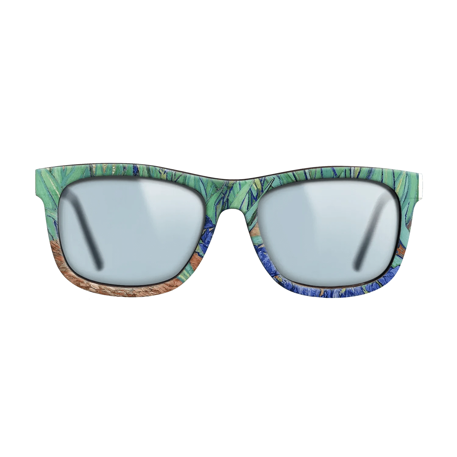 Oil Painting on Straight Grain Walnut: Rococo - Irises, 1889 - Vincent van Gogh - The Hero - Square - 1090 - SIRIS wood optic