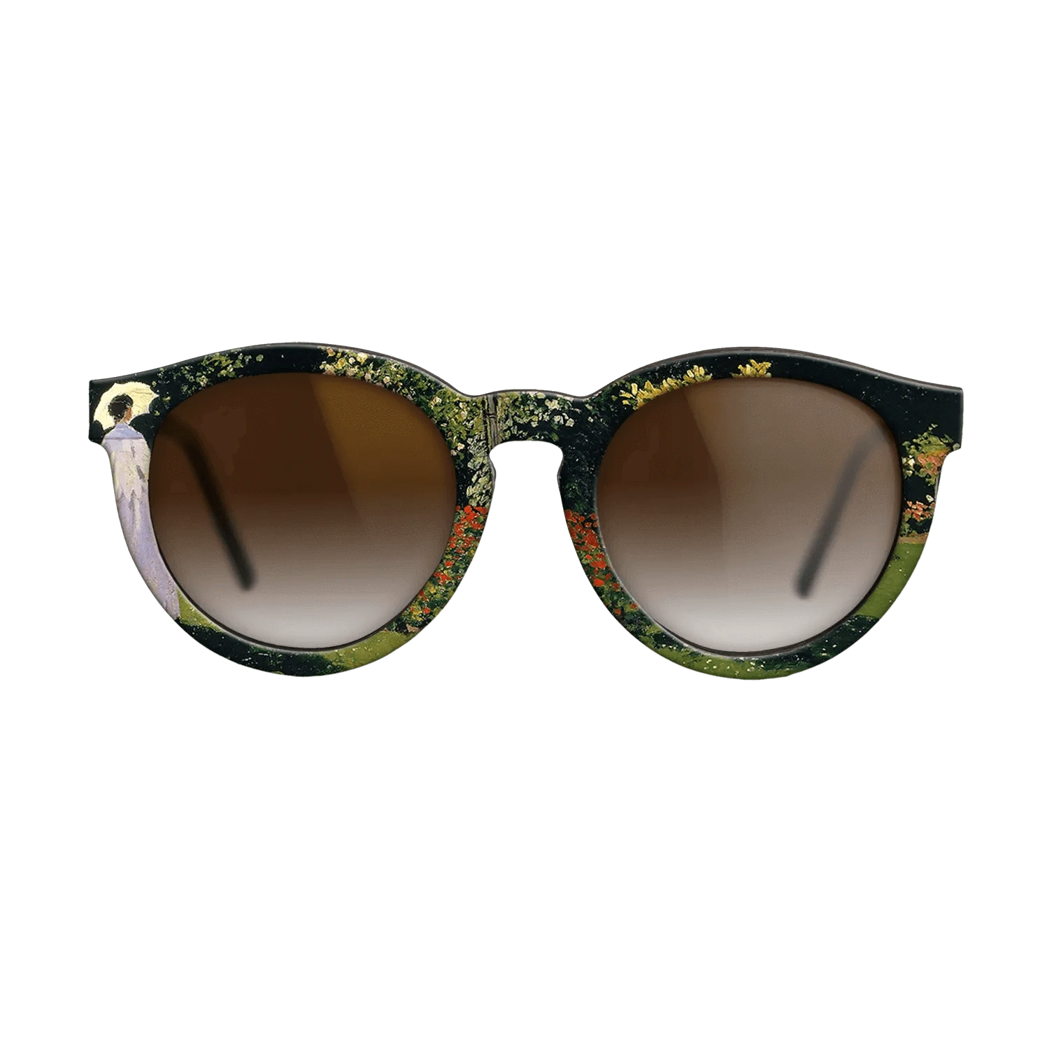 Oil Painting on Straight Grain Walnut: Rococo - Jeanne-Marguerite Lecadre in the Garden, 1866 - Claude Monet - The Rebel - Round - 1724 - SIRIS wood optic