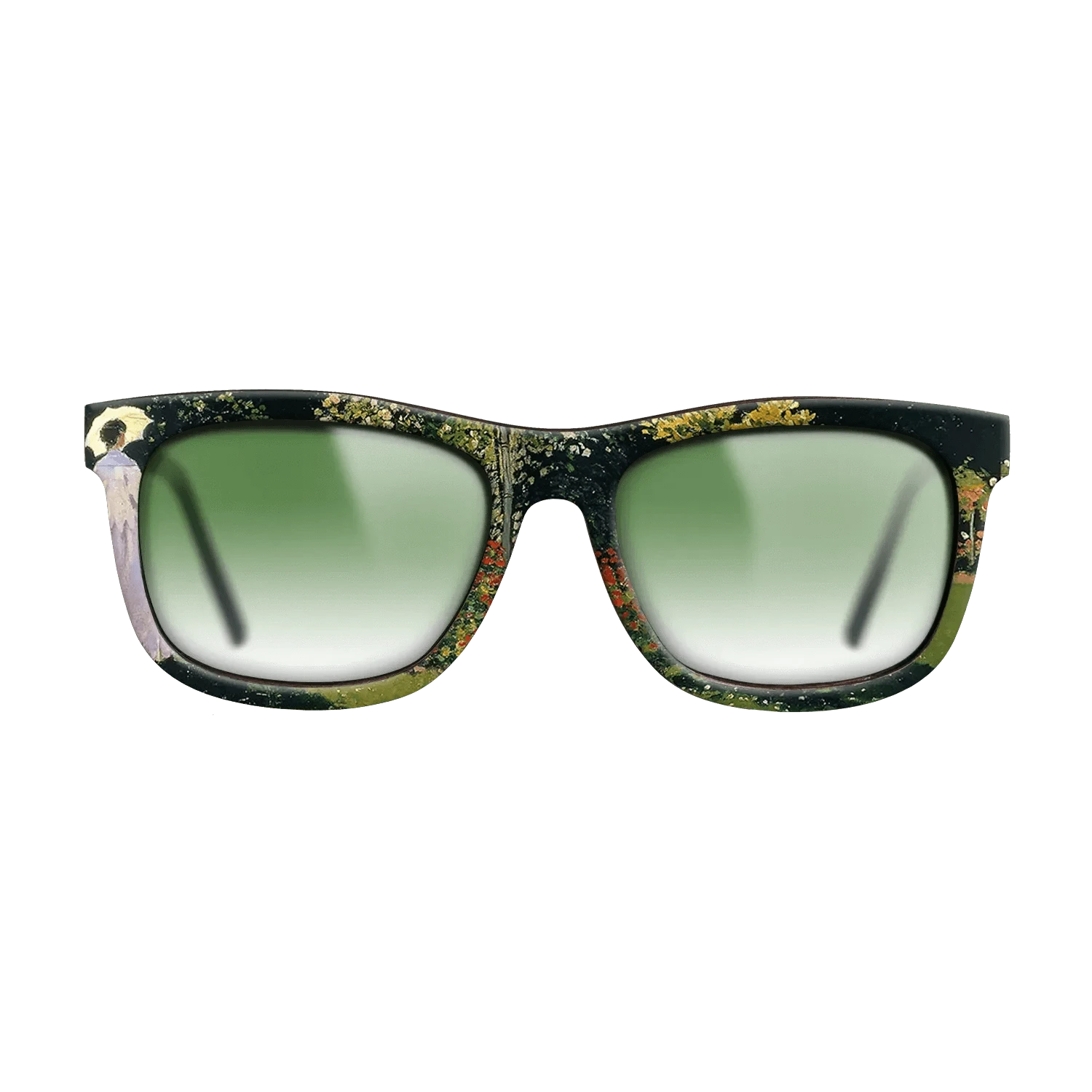 Oil Painting on Straight Grain Walnut: Rococo - Jeanne-Marguerite Lecadre in the Garden, 1866 - Claude Monet - The Hero - Square - 1724 - SIRIS wood optic