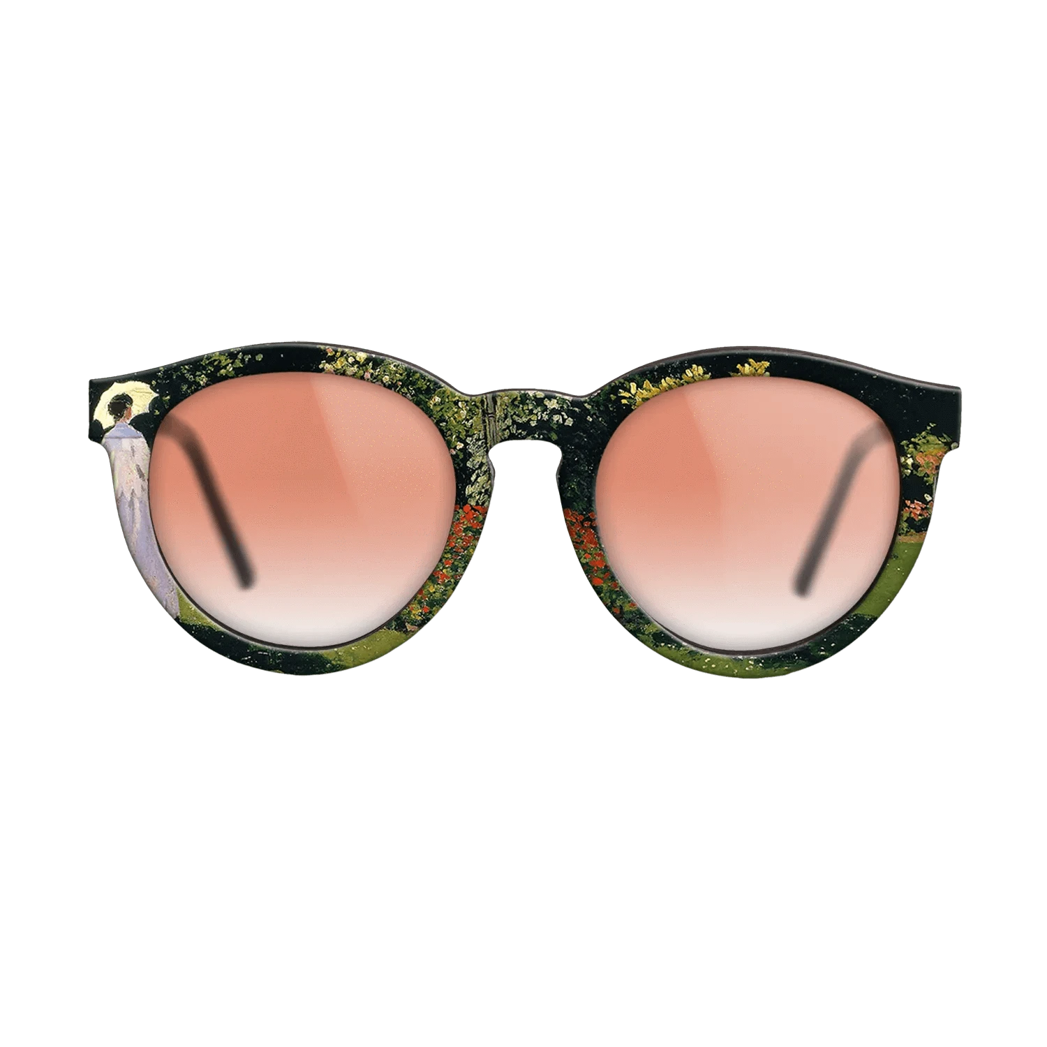 Oil Painting on Straight Grain Walnut: Rococo - Jeanne-Marguerite Lecadre in the Garden, 1866 - Claude Monet - The Rebel - Round - 1724 - SIRIS wood optic