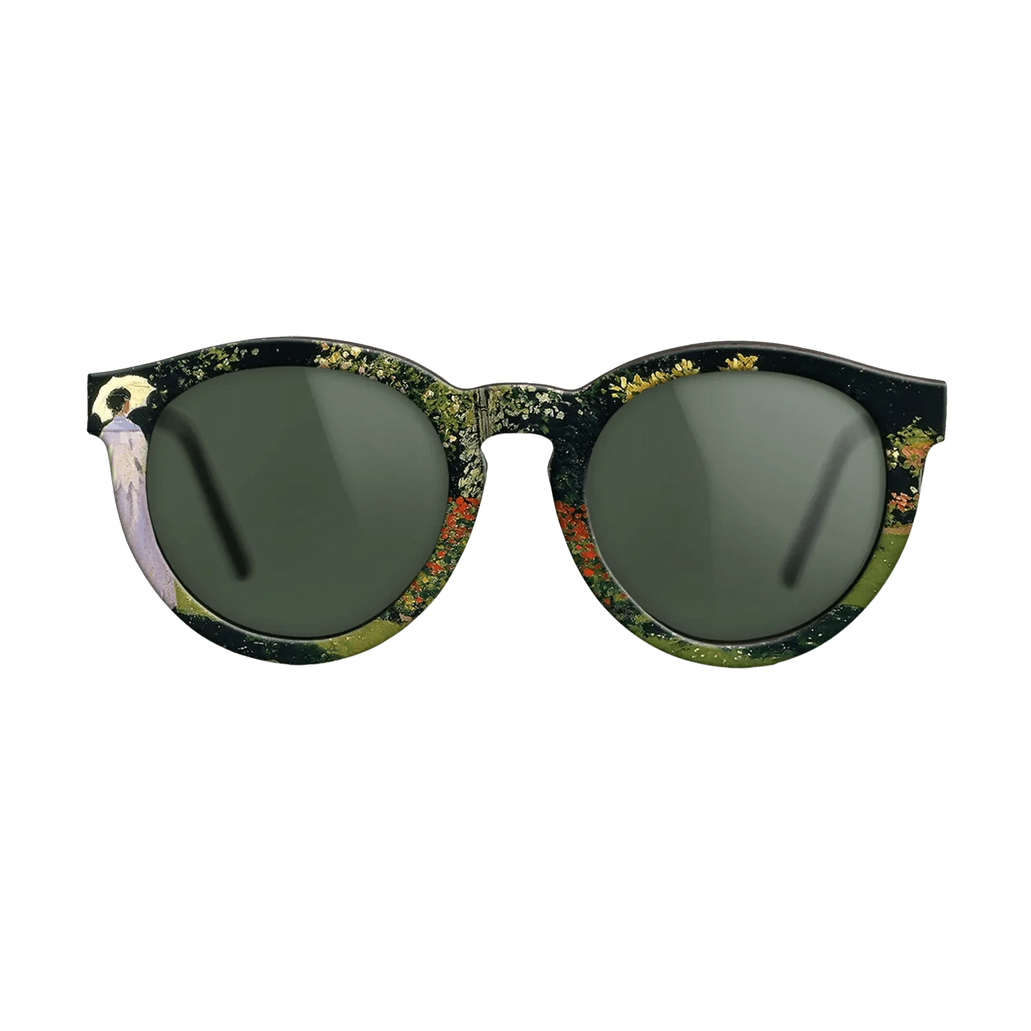 Oil Painting on Straight Grain Walnut: Rococo - Jeanne-Marguerite Lecadre in the Garden, 1866 - Claude Monet - The Rebel - Round - 1724 - SIRIS wood optic