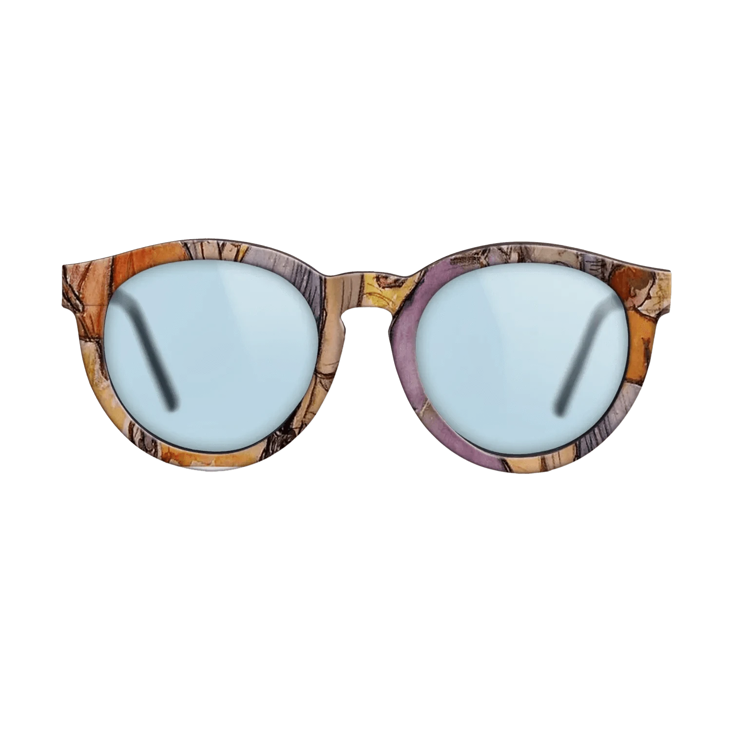 Oil Painting on Straight Grain Walnut: Rococo - La Ronde, 1892 - Camille Pissarro - The Rebel - Round - 1753 - SIRIS wood optic