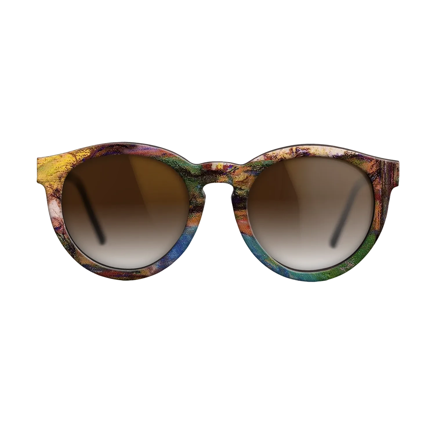 Oil Painting on Straight Grain Walnut: Rococo - Landscape Camille Pissarro - The Rebel - Round - 1628 - SIRIS wood optic