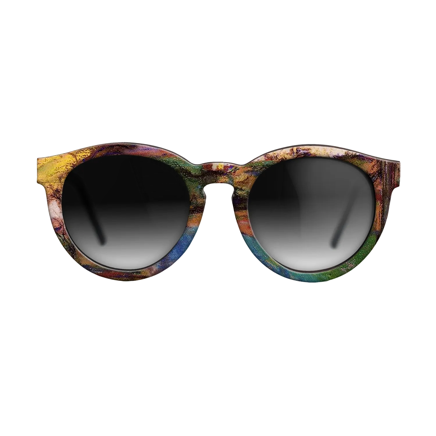 Oil Painting on Straight Grain Walnut: Rococo - Landscape Camille Pissarro - The Rebel - Round - 1628 - SIRIS wood optic