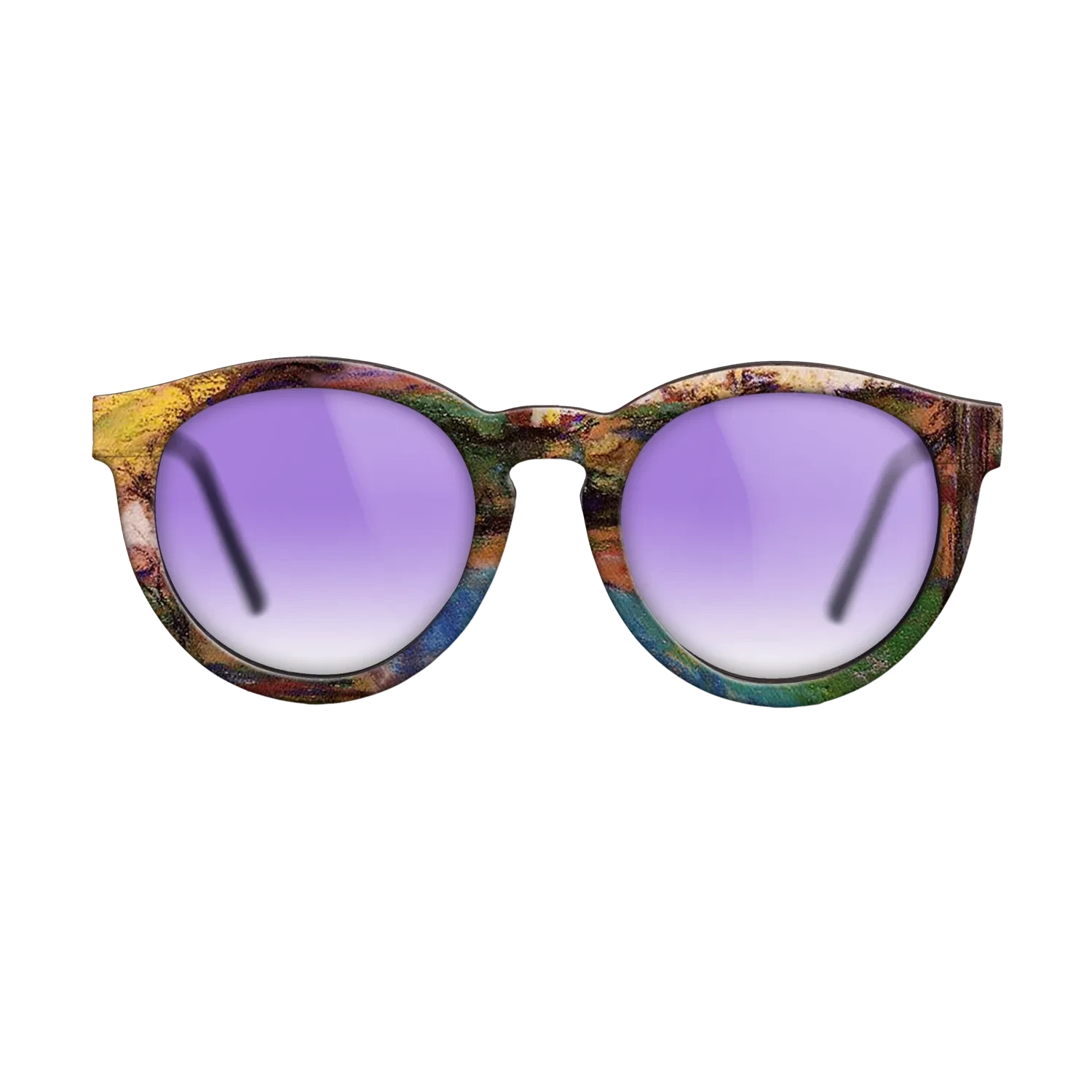 Oil Painting on Straight Grain Walnut: Rococo - Landscape Camille Pissarro - The Rebel - Round - 1628 - SIRIS wood optic