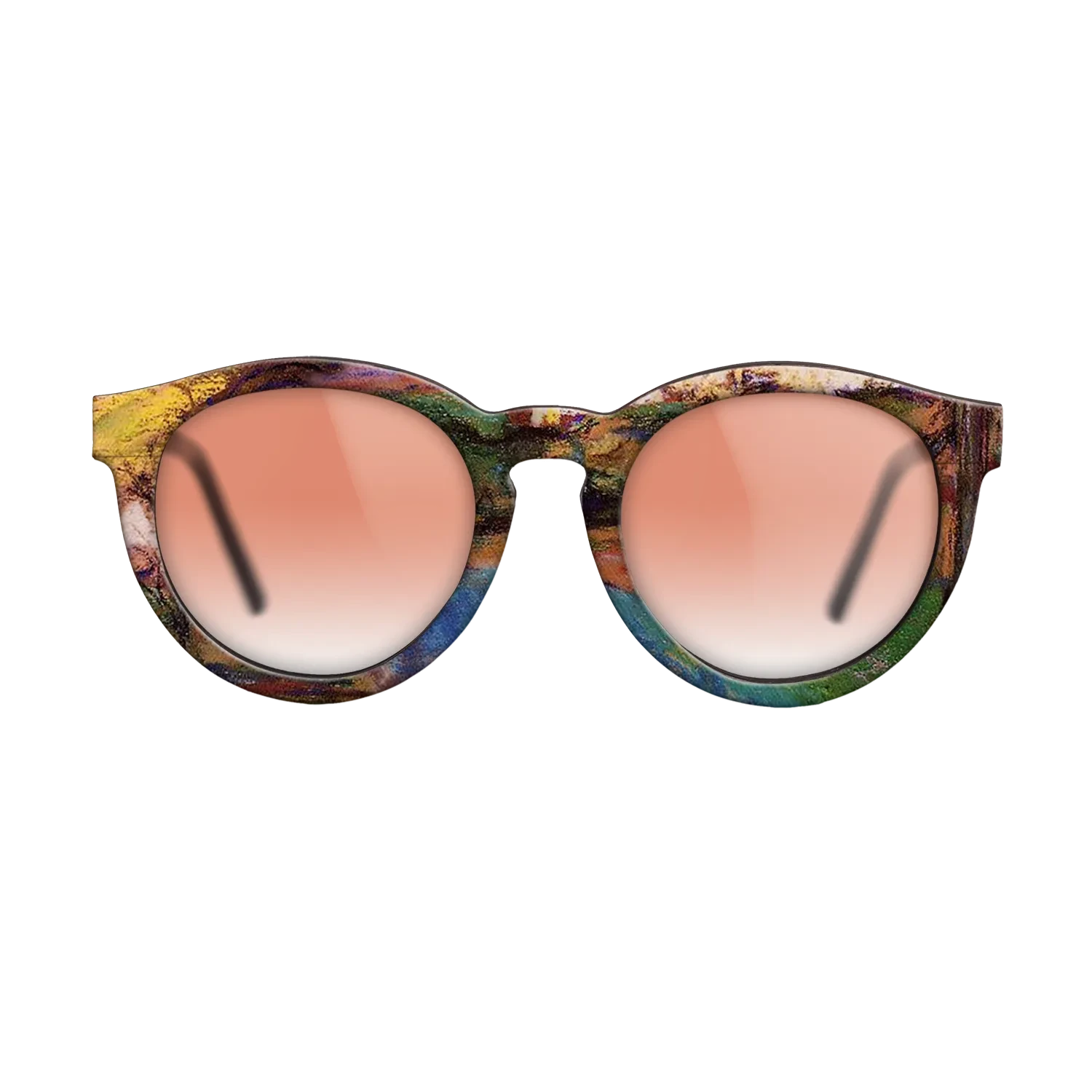 Oil Painting on Straight Grain Walnut: Rococo - Landscape Camille Pissarro - The Rebel - Round - 1628 - SIRIS wood optic