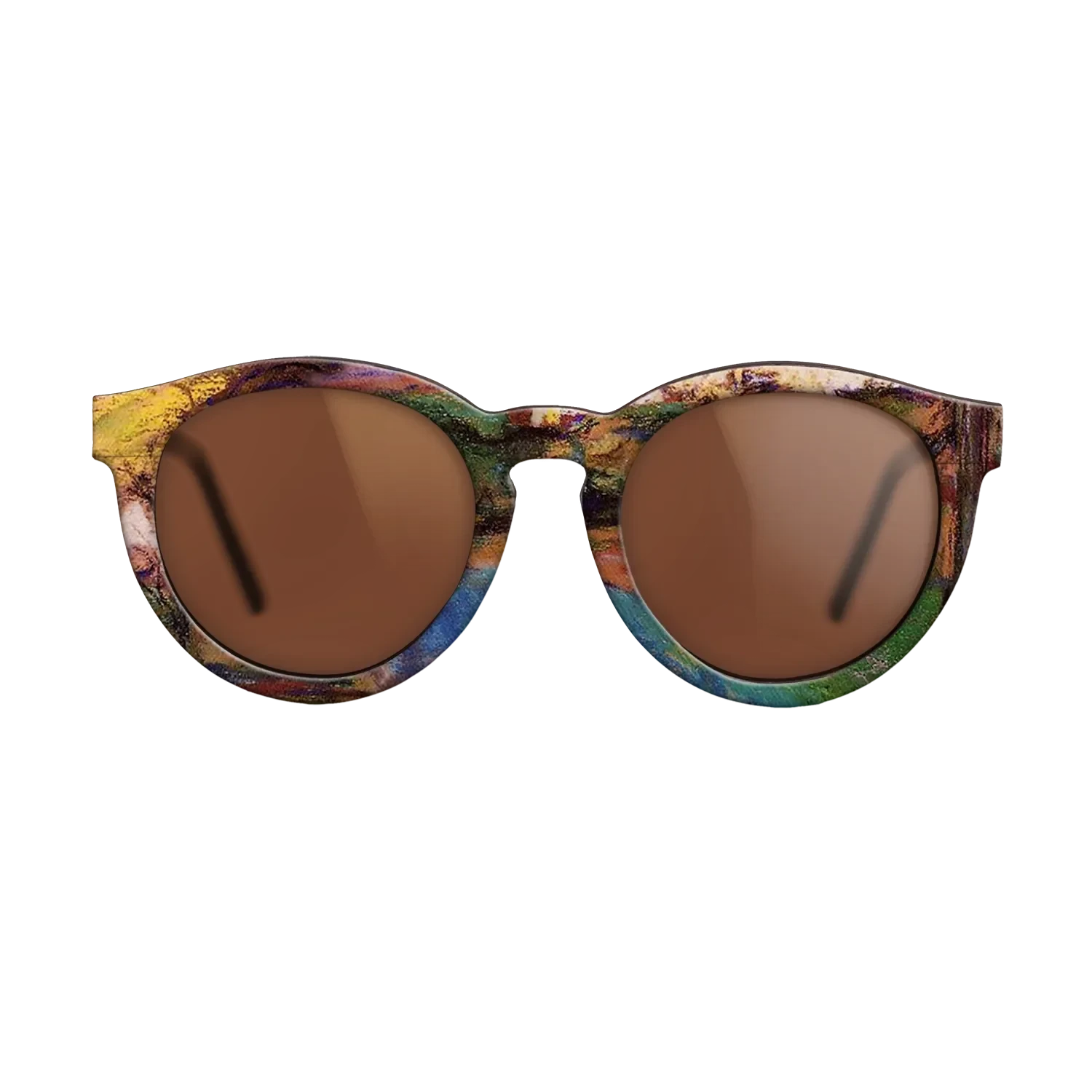 Oil Painting on Straight Grain Walnut: Rococo - Landscape Camille Pissarro - The Rebel - Round - 1628 - SIRIS wood optic