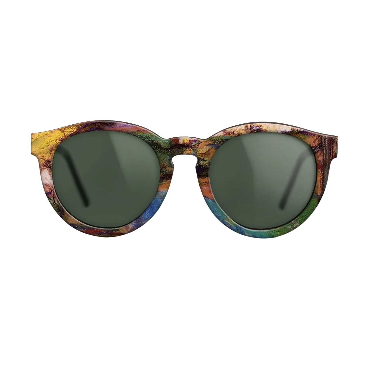 Oil Painting on Straight Grain Walnut: Rococo - Landscape Camille Pissarro - The Rebel - Round - 1628 - SIRIS wood optic